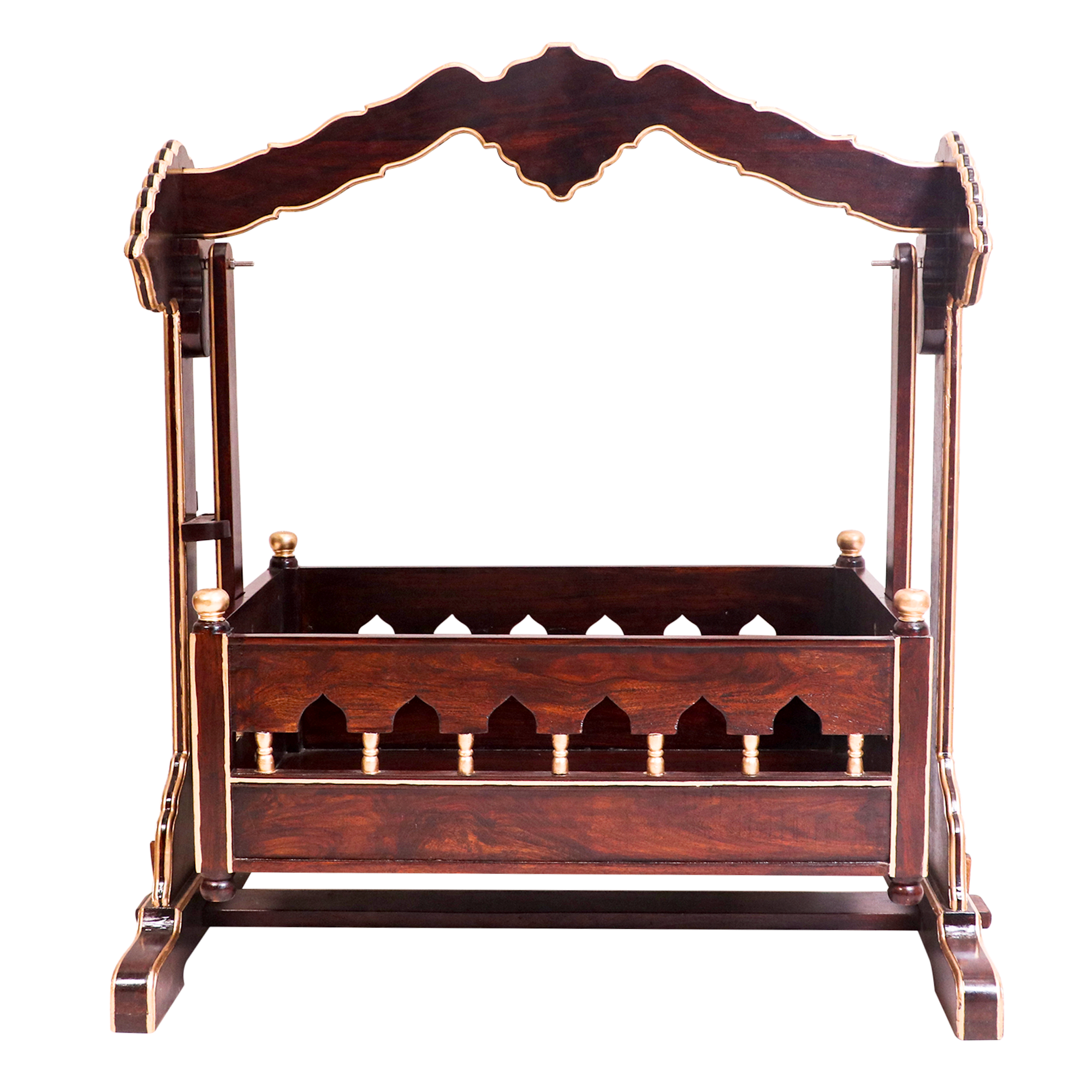 Beatific Wooden Carved Crib Cradle