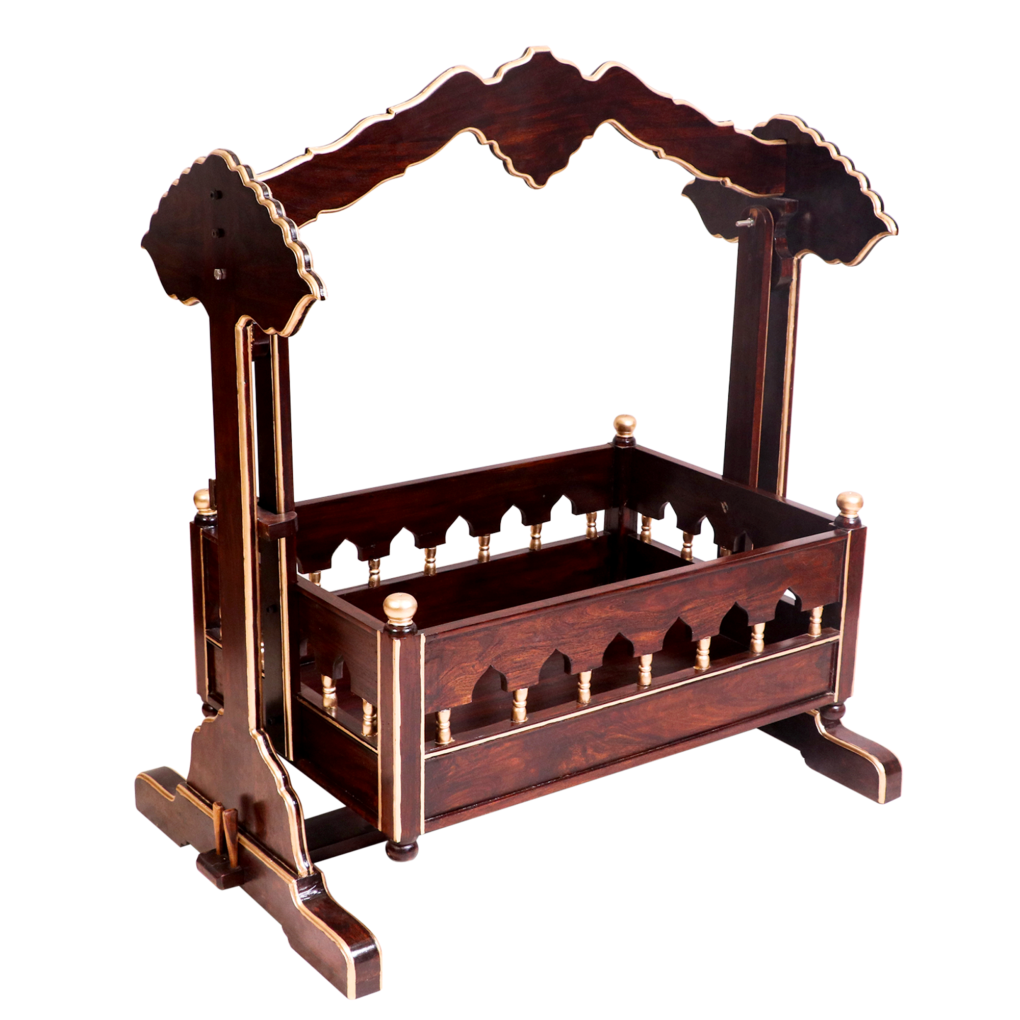 Beatific Wooden Carved Crib Cradle