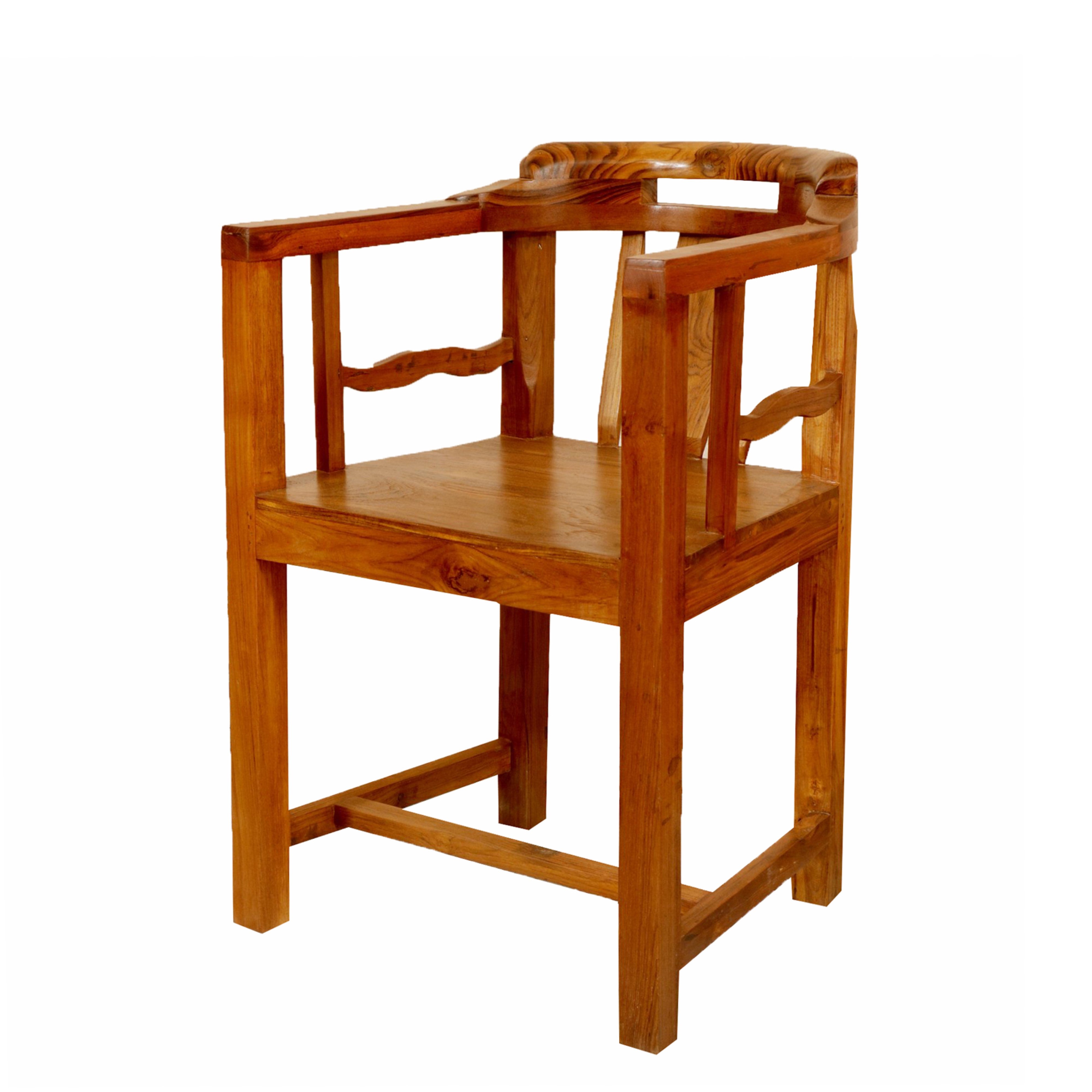 Natural Polish Square Chair Arm Chair