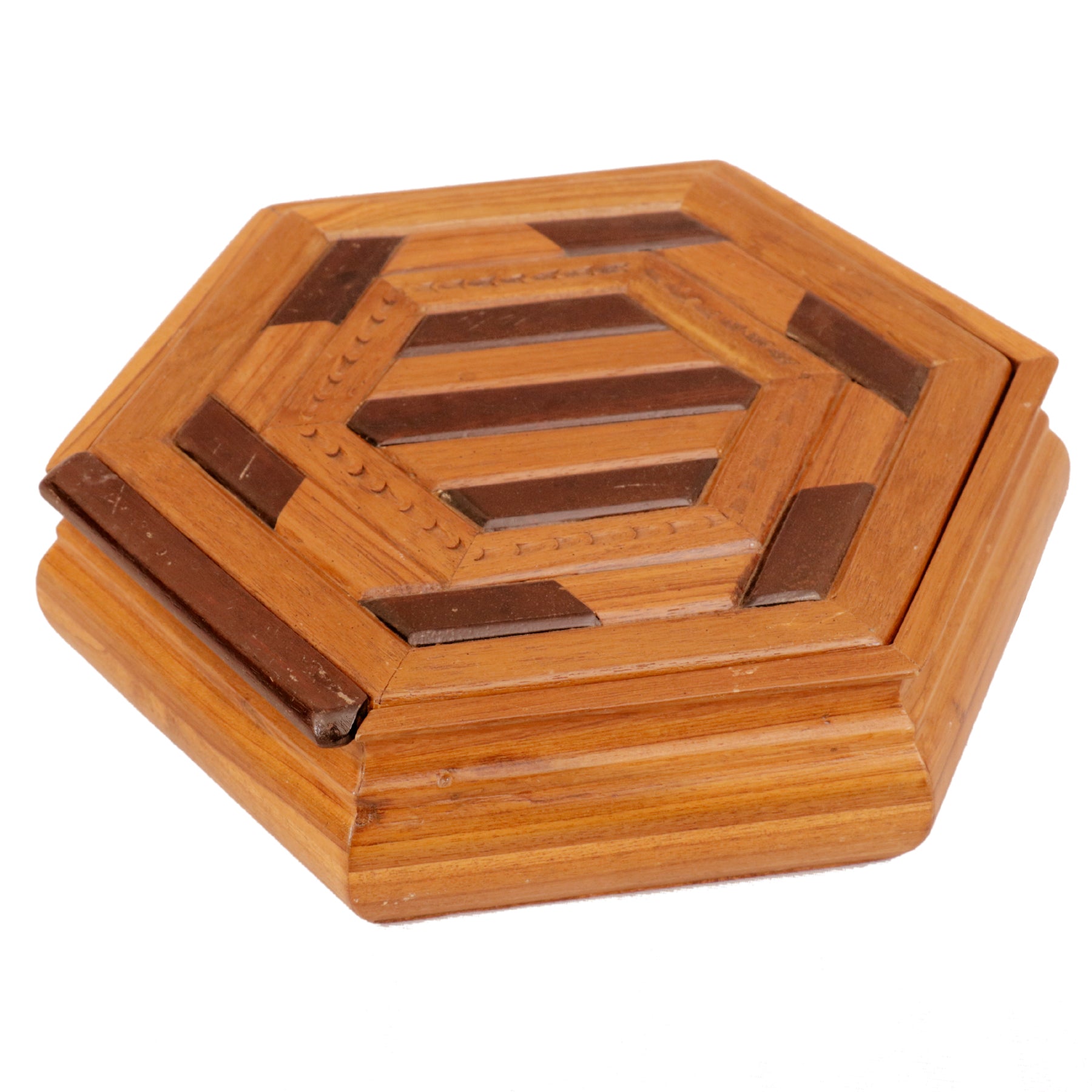 Peekaboo Striped Box Wooden Box