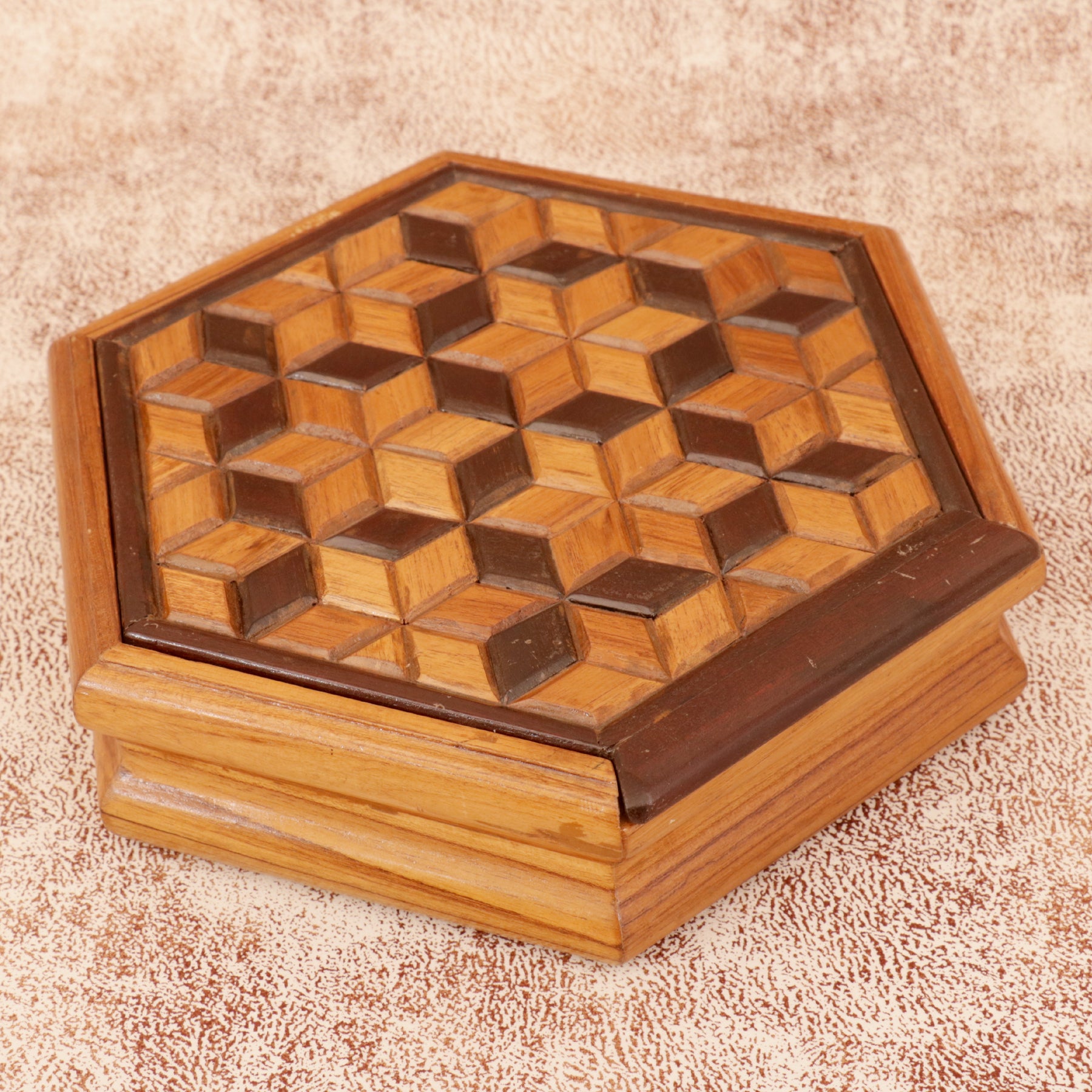 Hexagonal Inlay Box Wooden Box