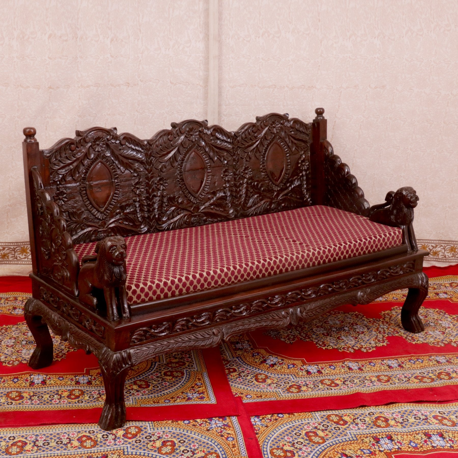 Black finished solid wood 3 seater sofa Sofa