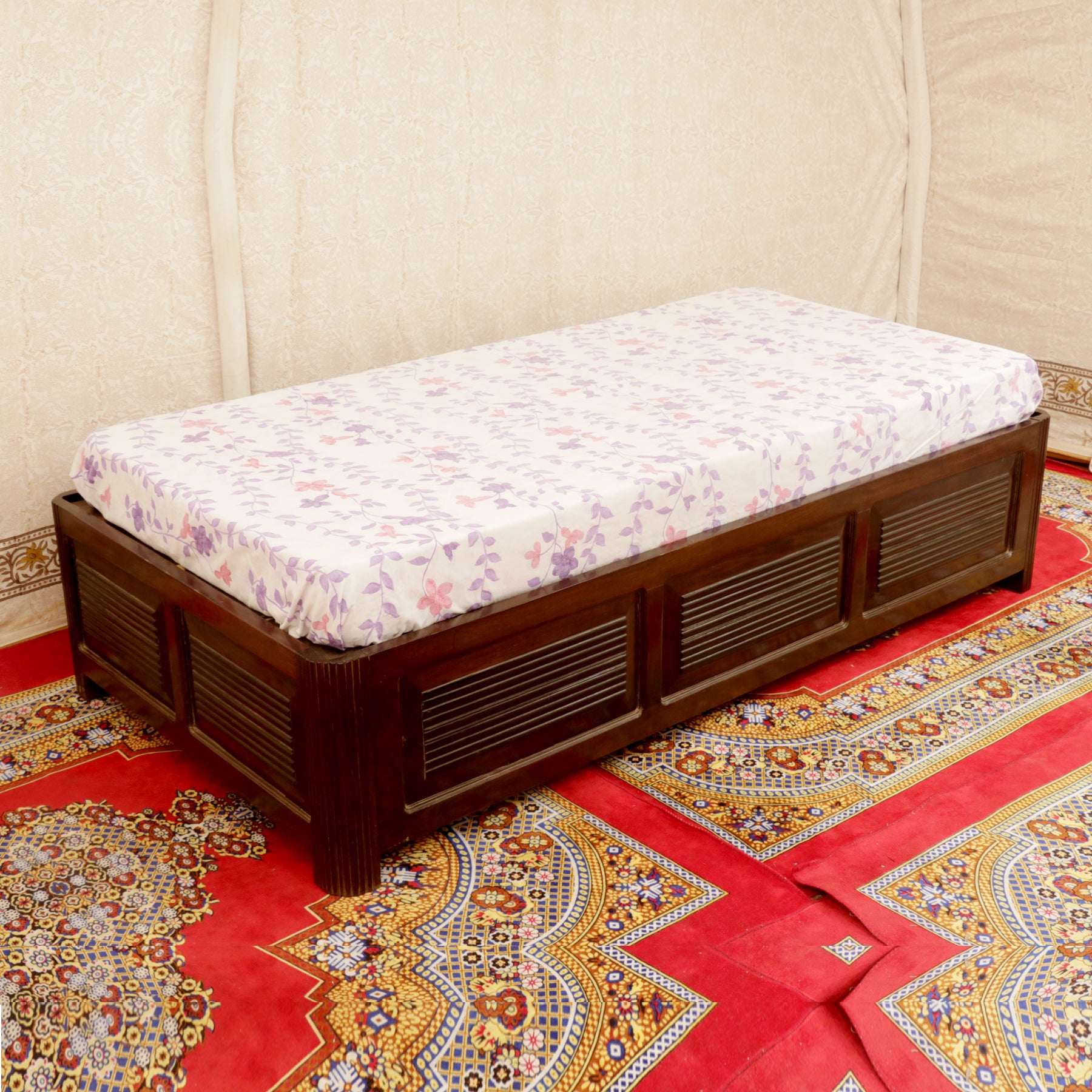 Dark Brown Single Bed (Diwan) Bed