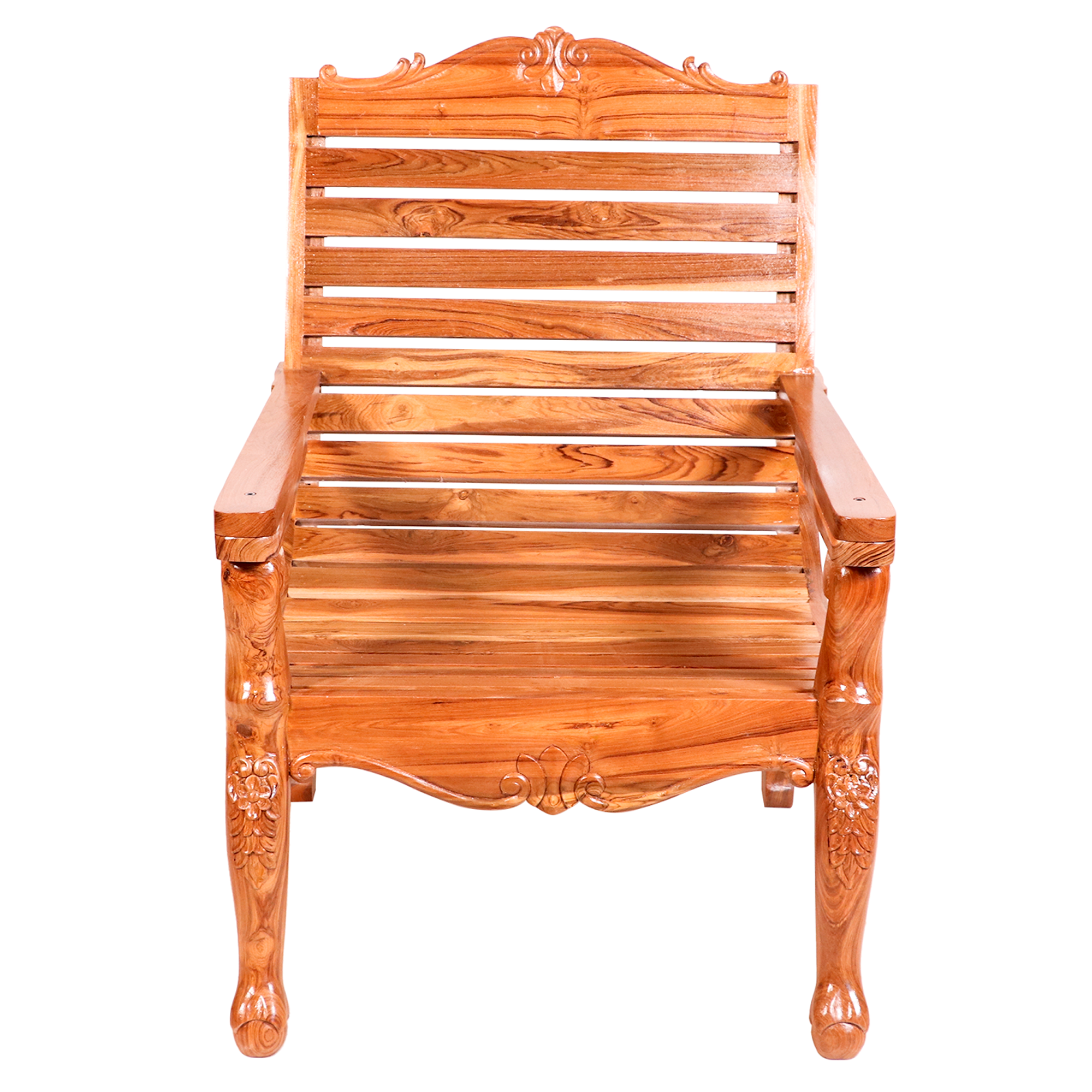 Solid Wood Stripped Traditional Recliner Planters Chair Easy Chair