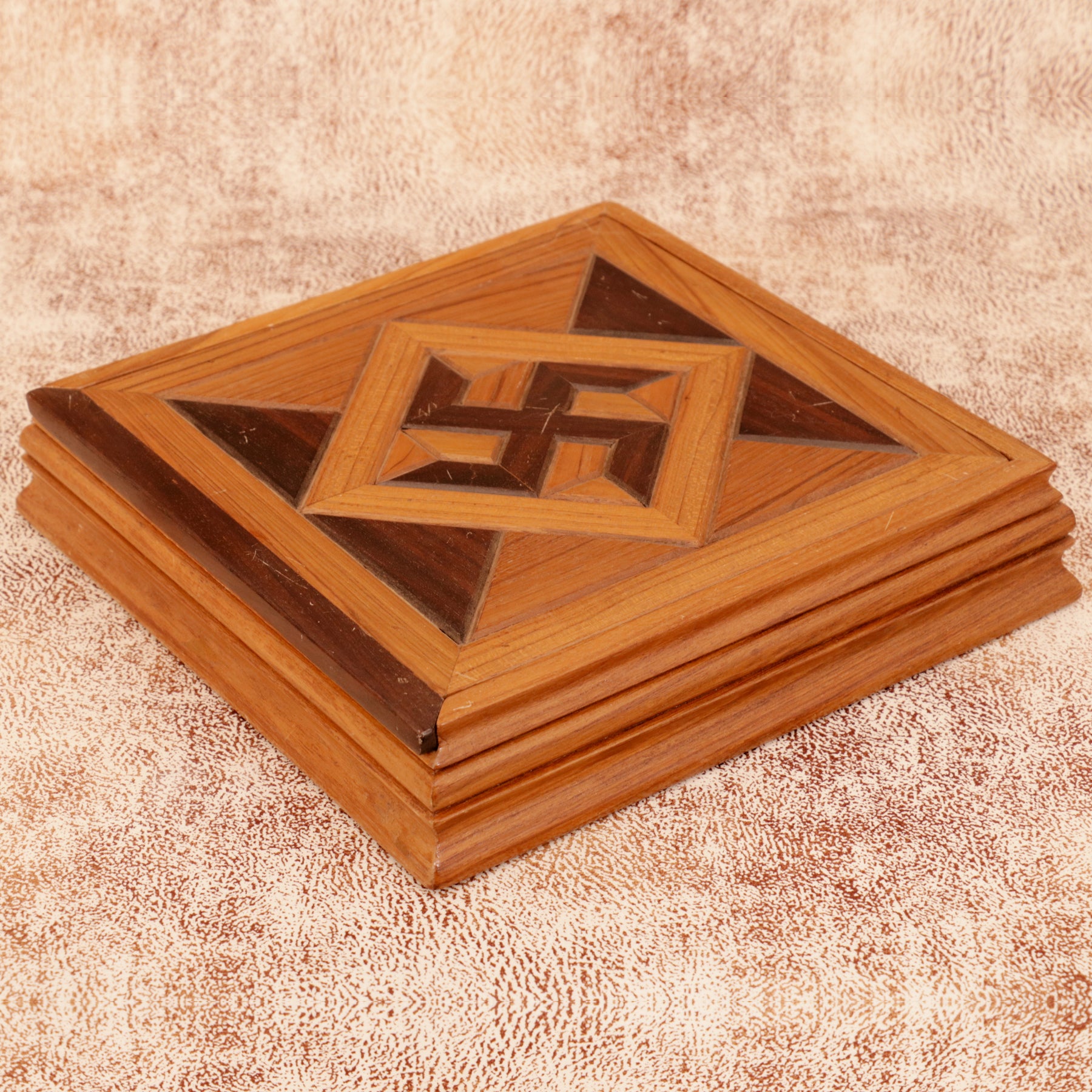 Swastika Pattern Box Wooden Box