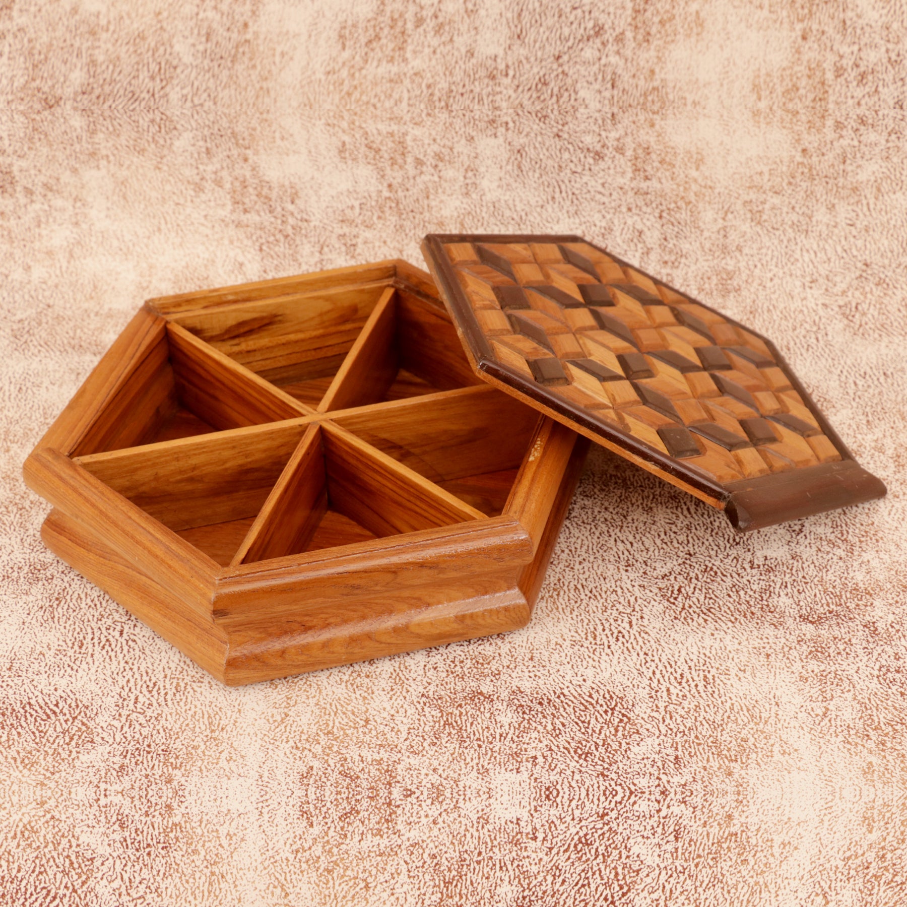 Hexagonal Inlay Box Wooden Box