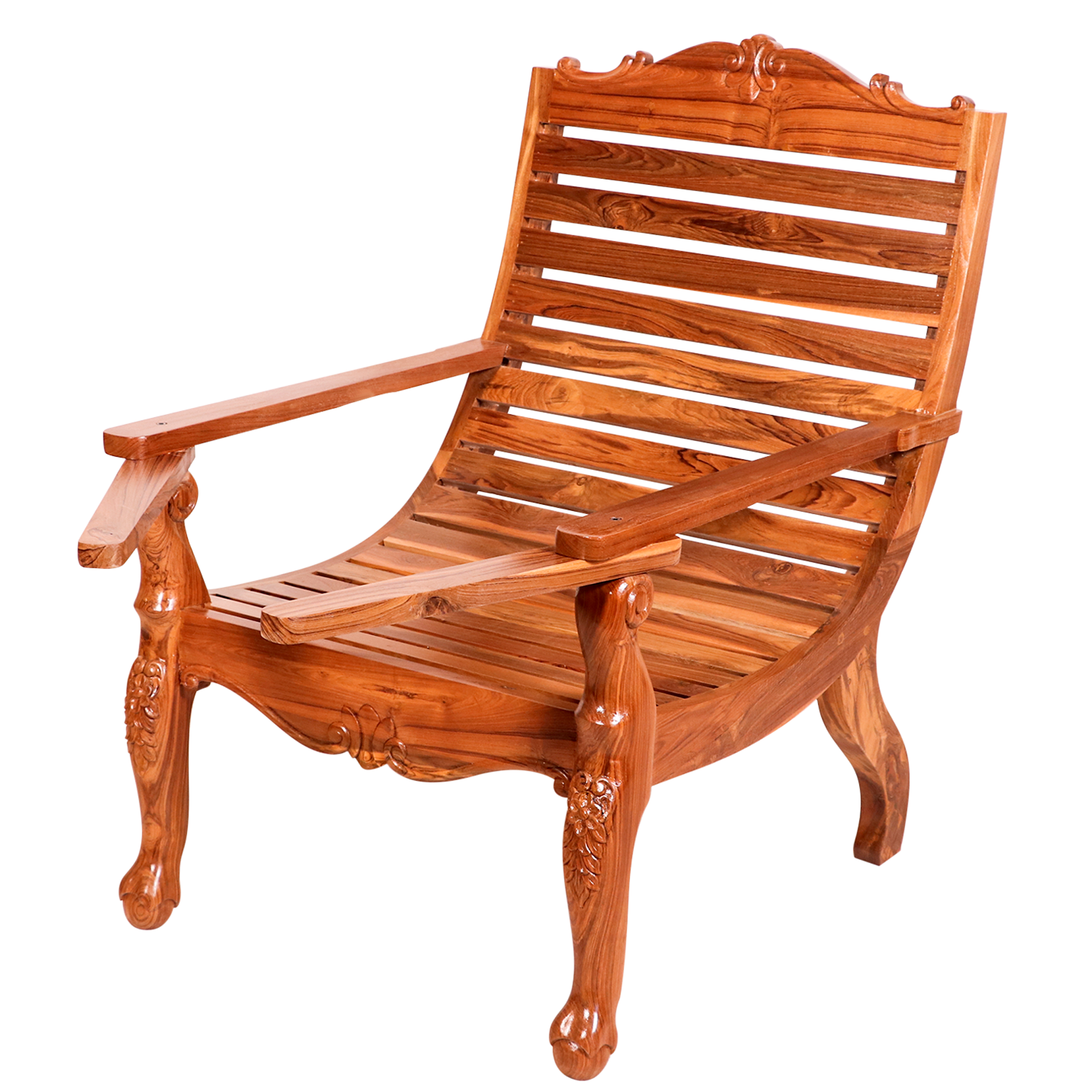 Solid Wood Stripped Traditional Recliner Planters Chair Easy Chair