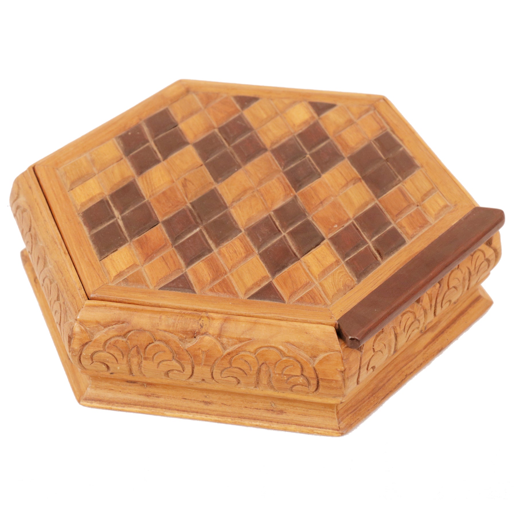 Checkered Diamond Box Wooden Box