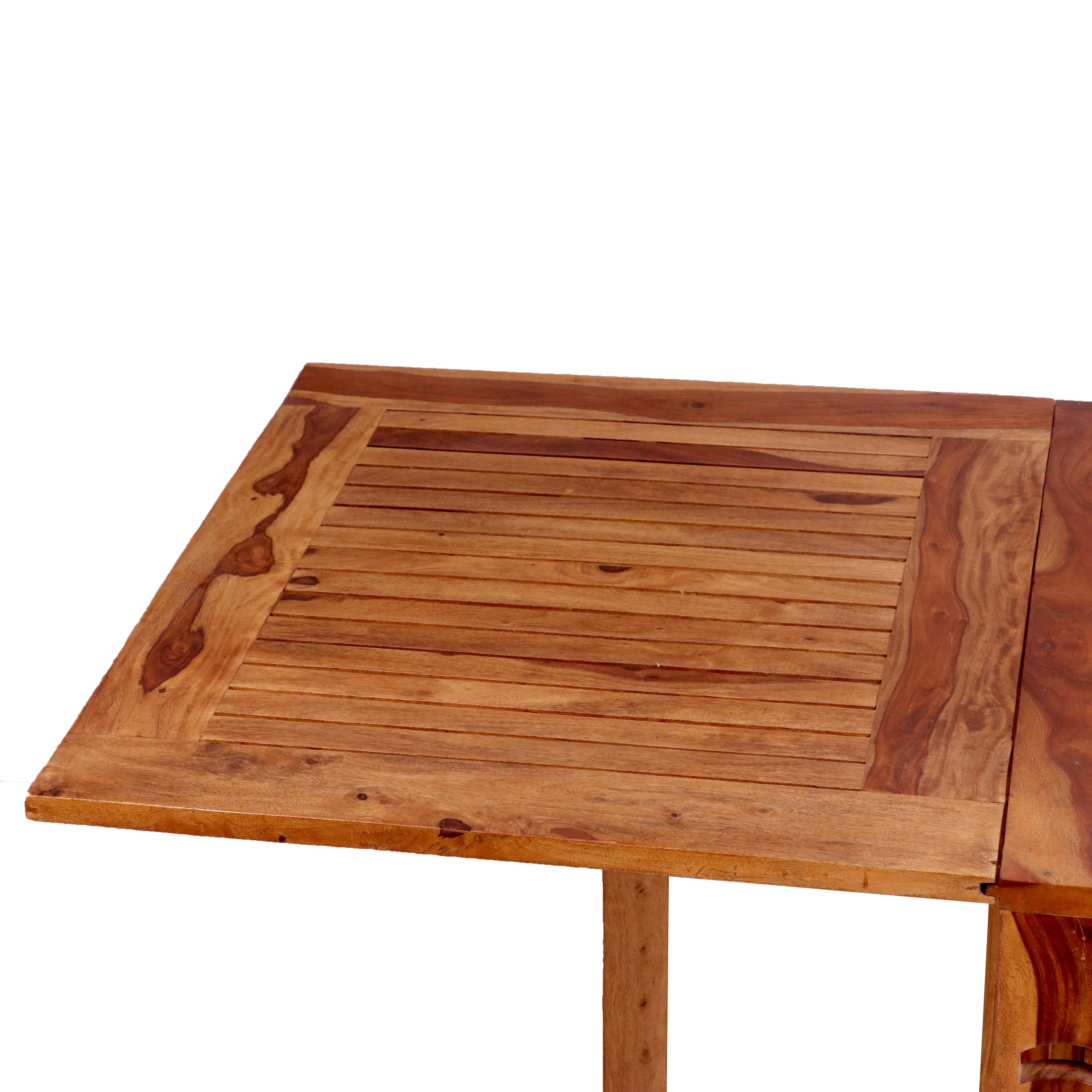 Honey Polish 4 Seater Solid wood folding dining table Dining Table