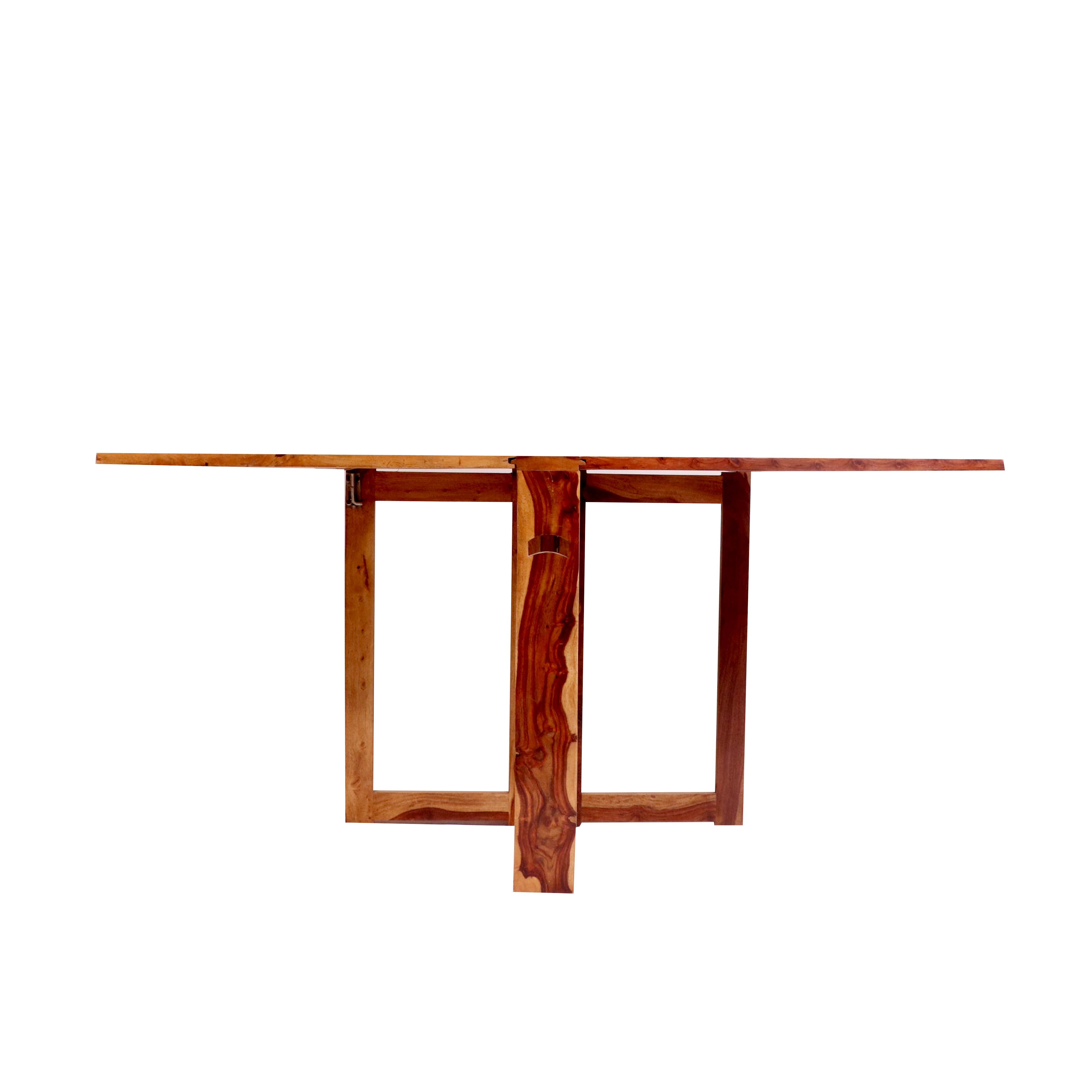 Honey Polish 4 Seater Solid wood folding dining table Dining Table