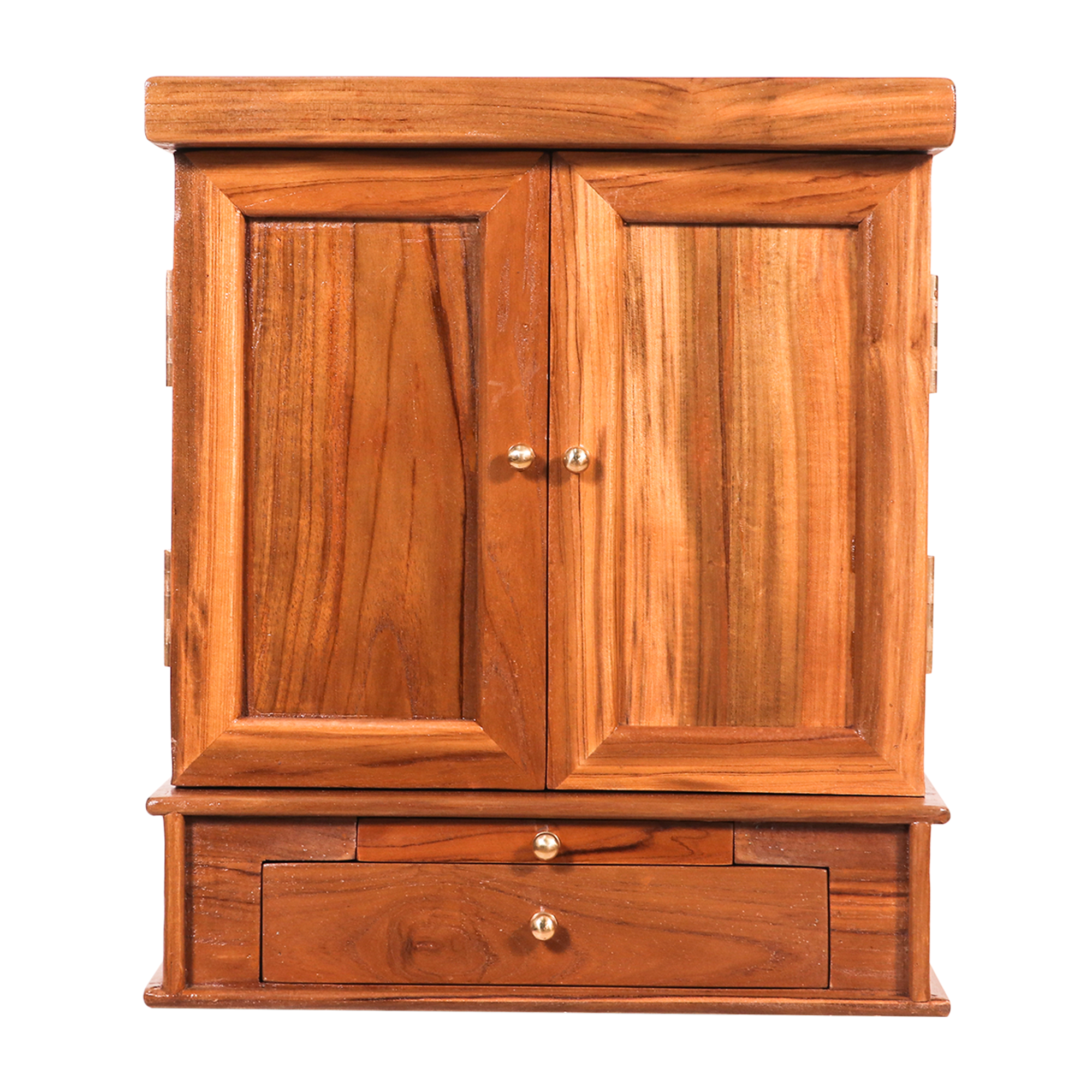 Teak wood compact side jali & front wooden with 1 drawer & Tray Temple