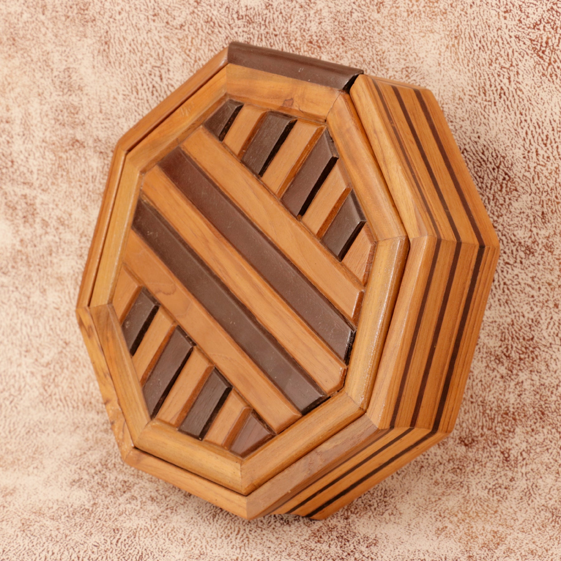 Contemporary Hexagon Box Wooden Box