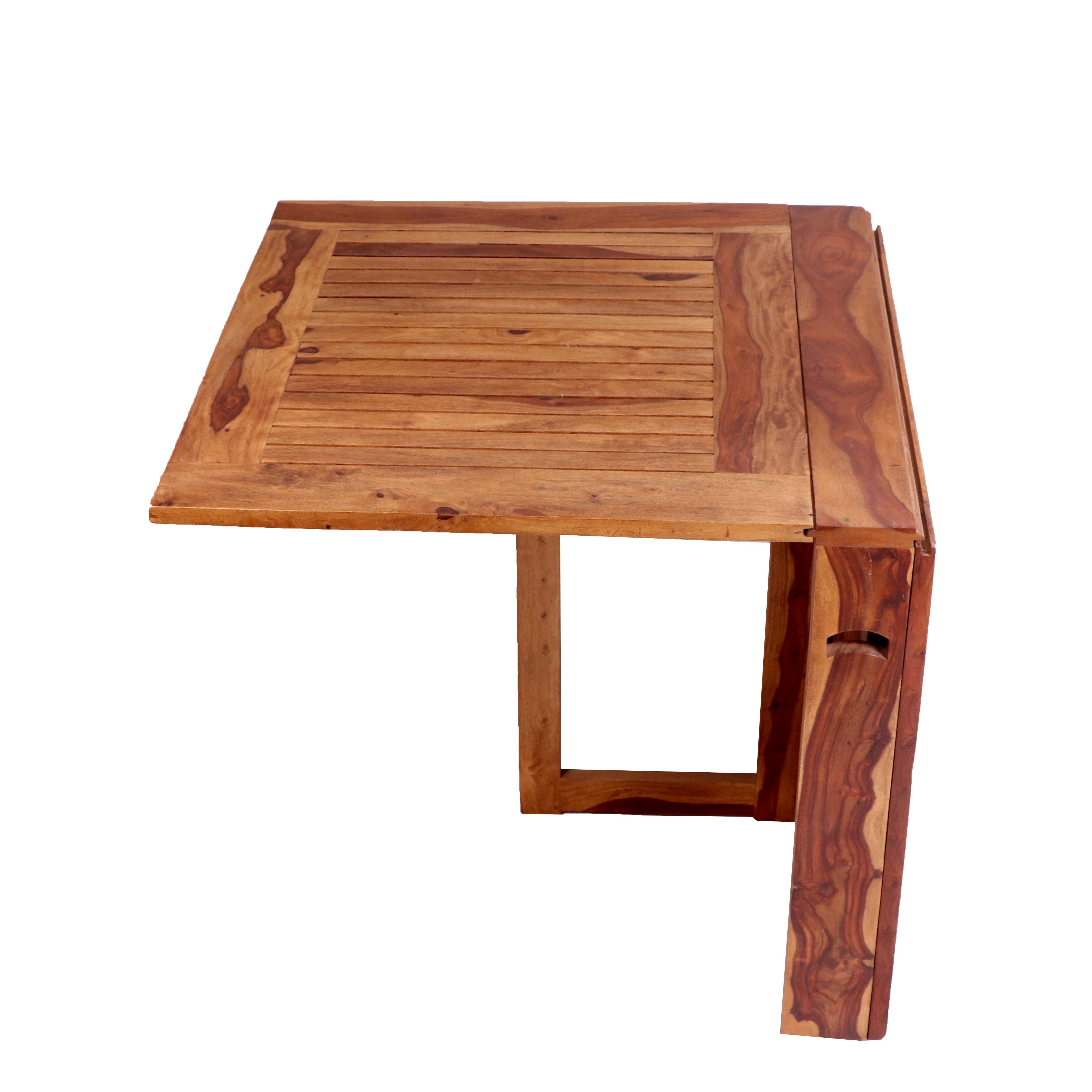 Honey Polish 4 Seater Solid wood folding dining table Dining Table