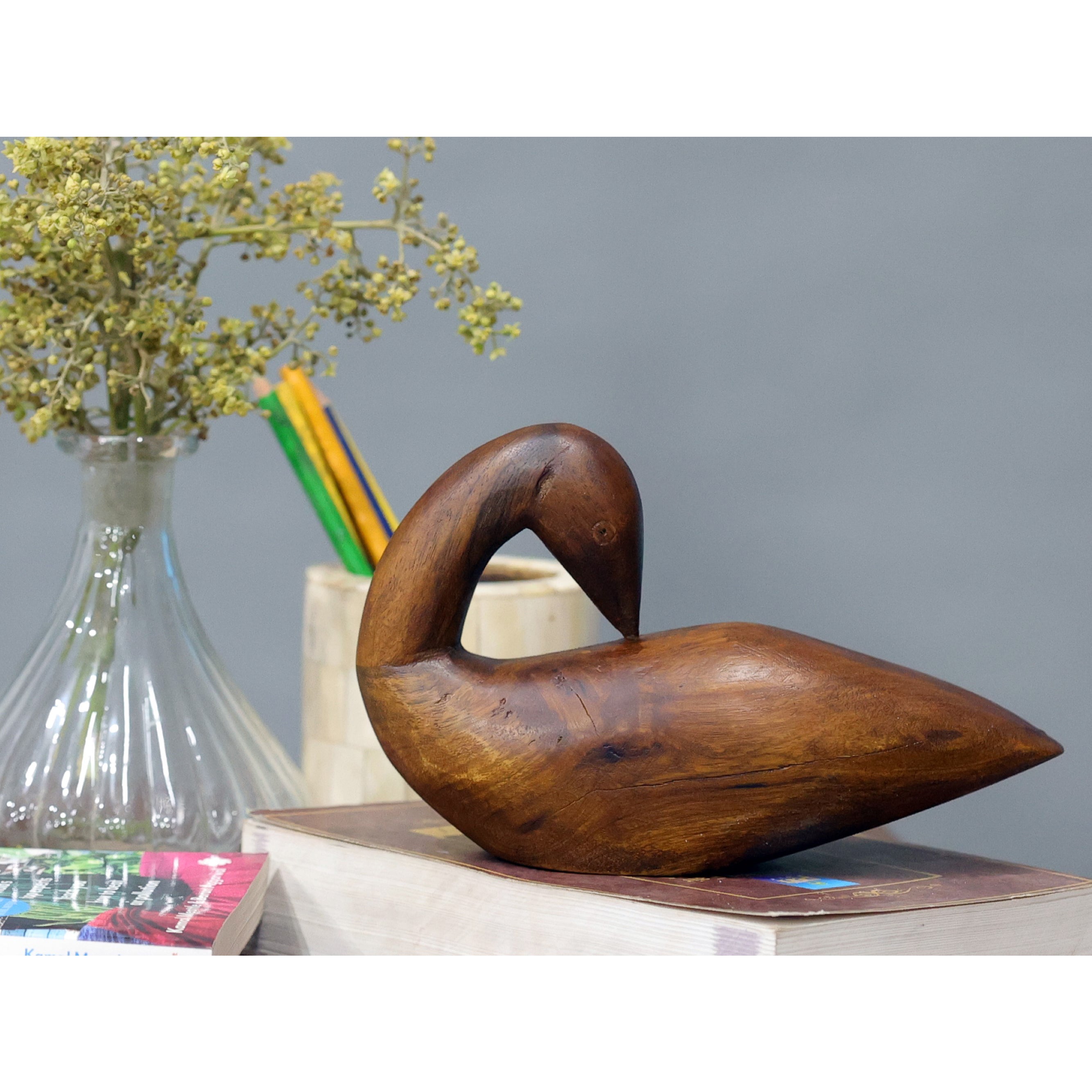 Beautiful Carved Swan Animal Figurine