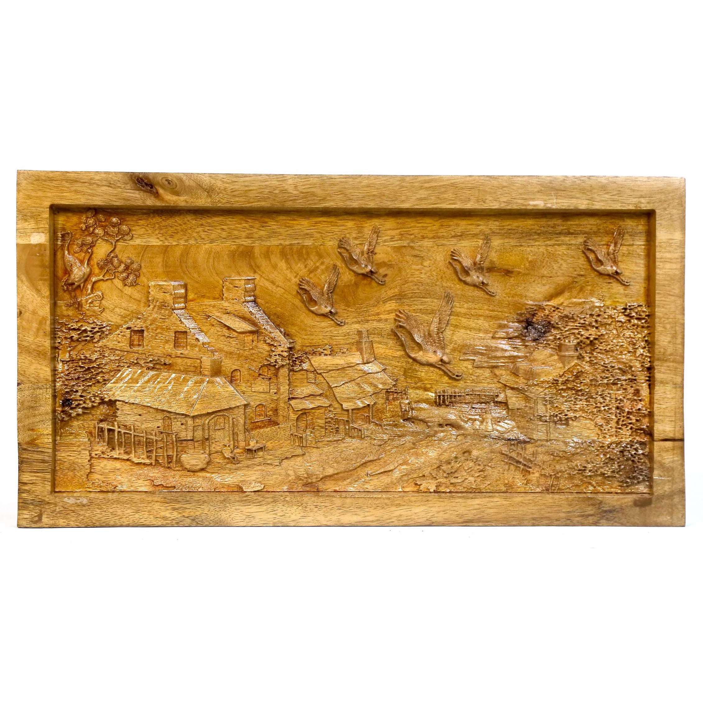 Chimney Hut Wooden Frame Artwork Wall Decor