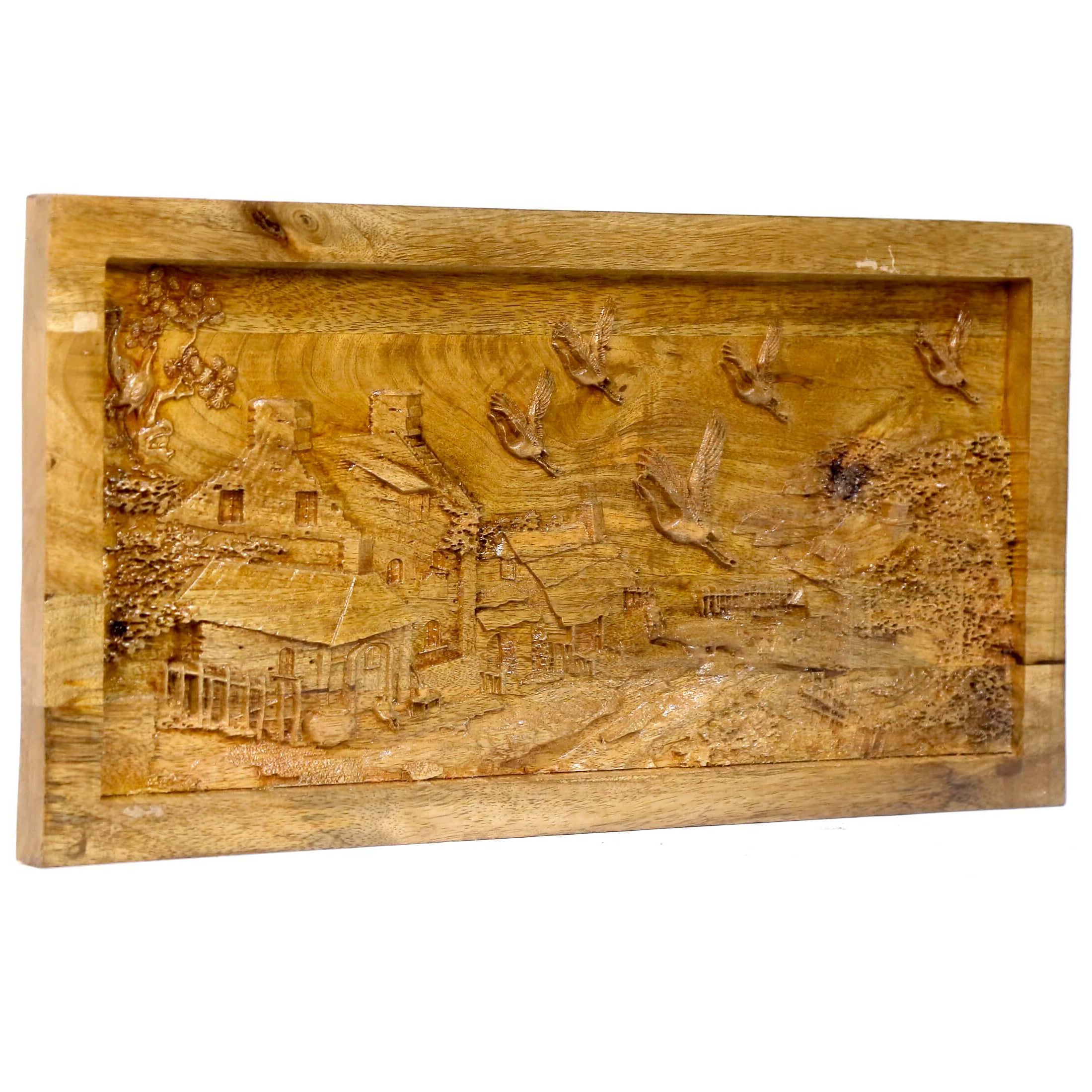 Chimney Hut Wooden Frame Artwork Wall Decor