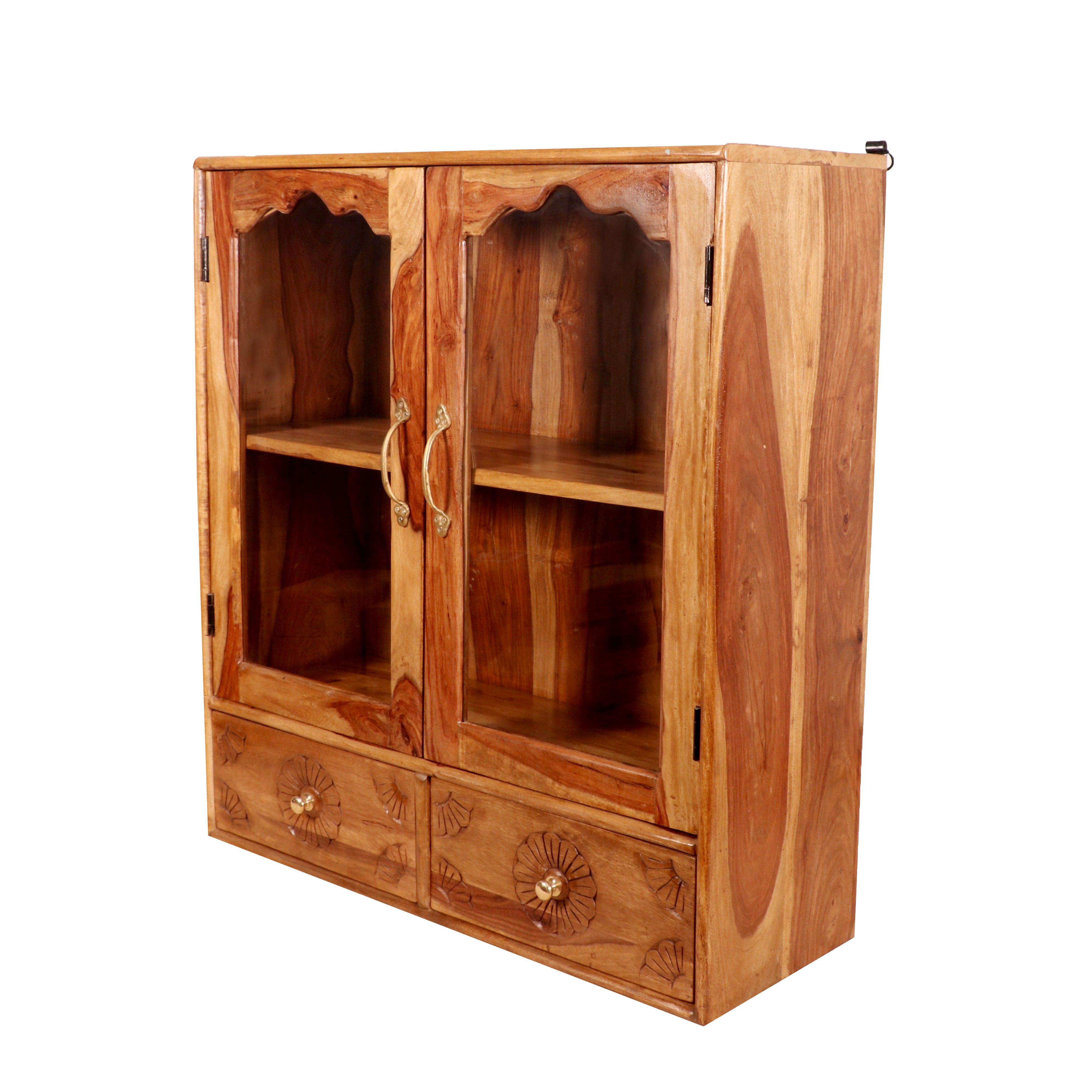 Ironic Traditional Designed Handmade Double Drawer Wooden Cabinet for Home Wall Cabinet