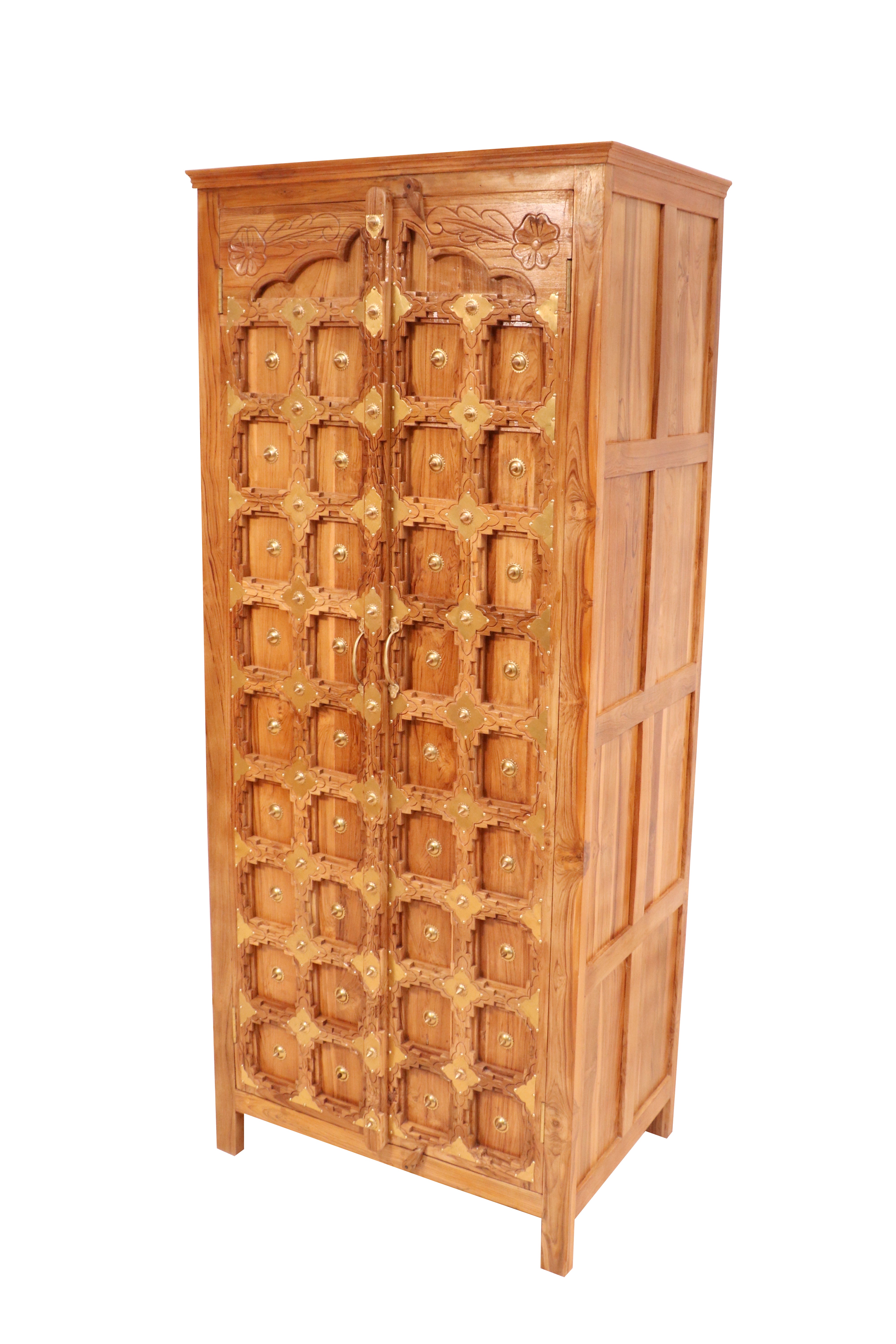 Classic Multiple Storage & Block Style Handmade Large Wooden Cupboard for Home Wardrobe