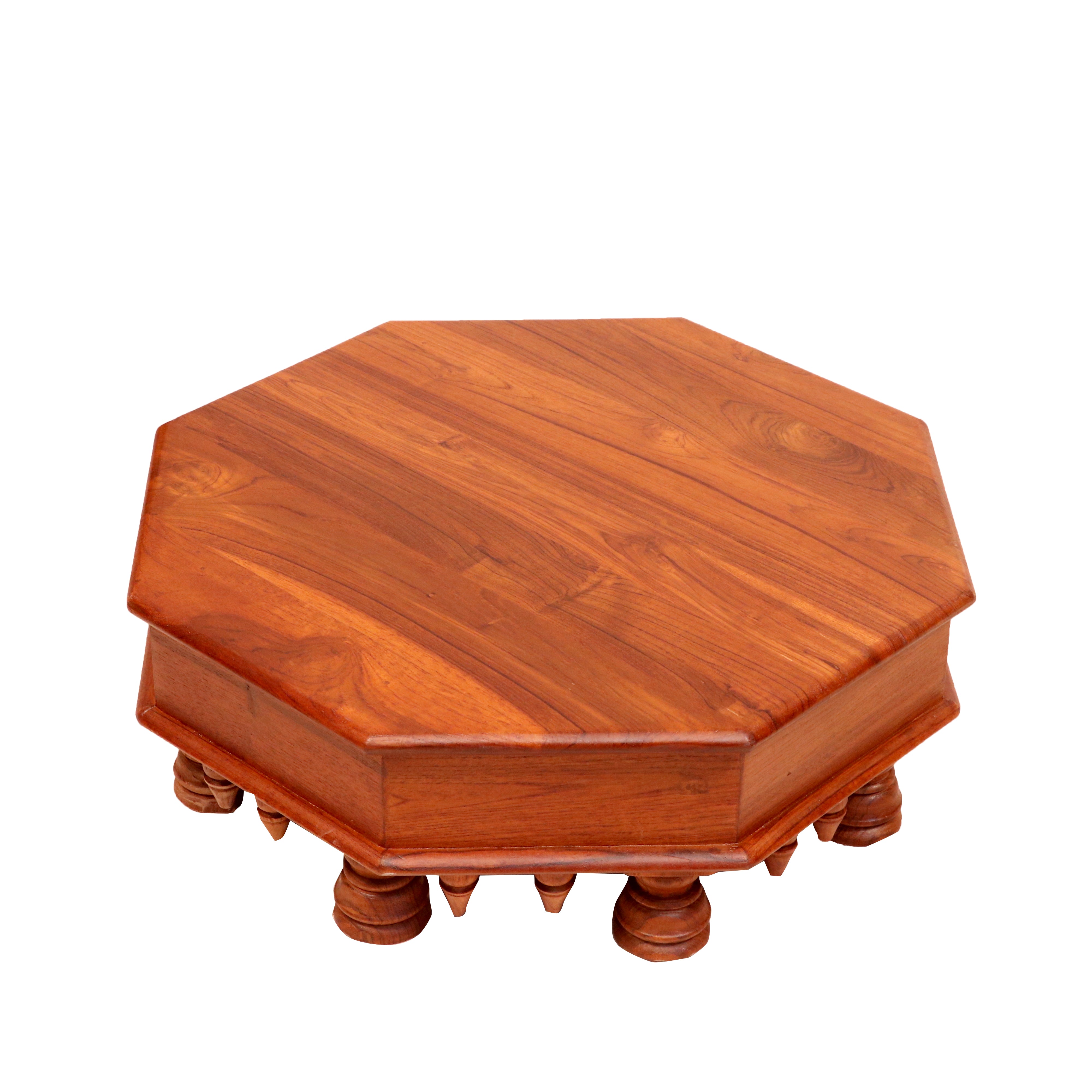 Old Diamond Shaped Handmade Natural Classic Wooden Bajot for Home Bajot