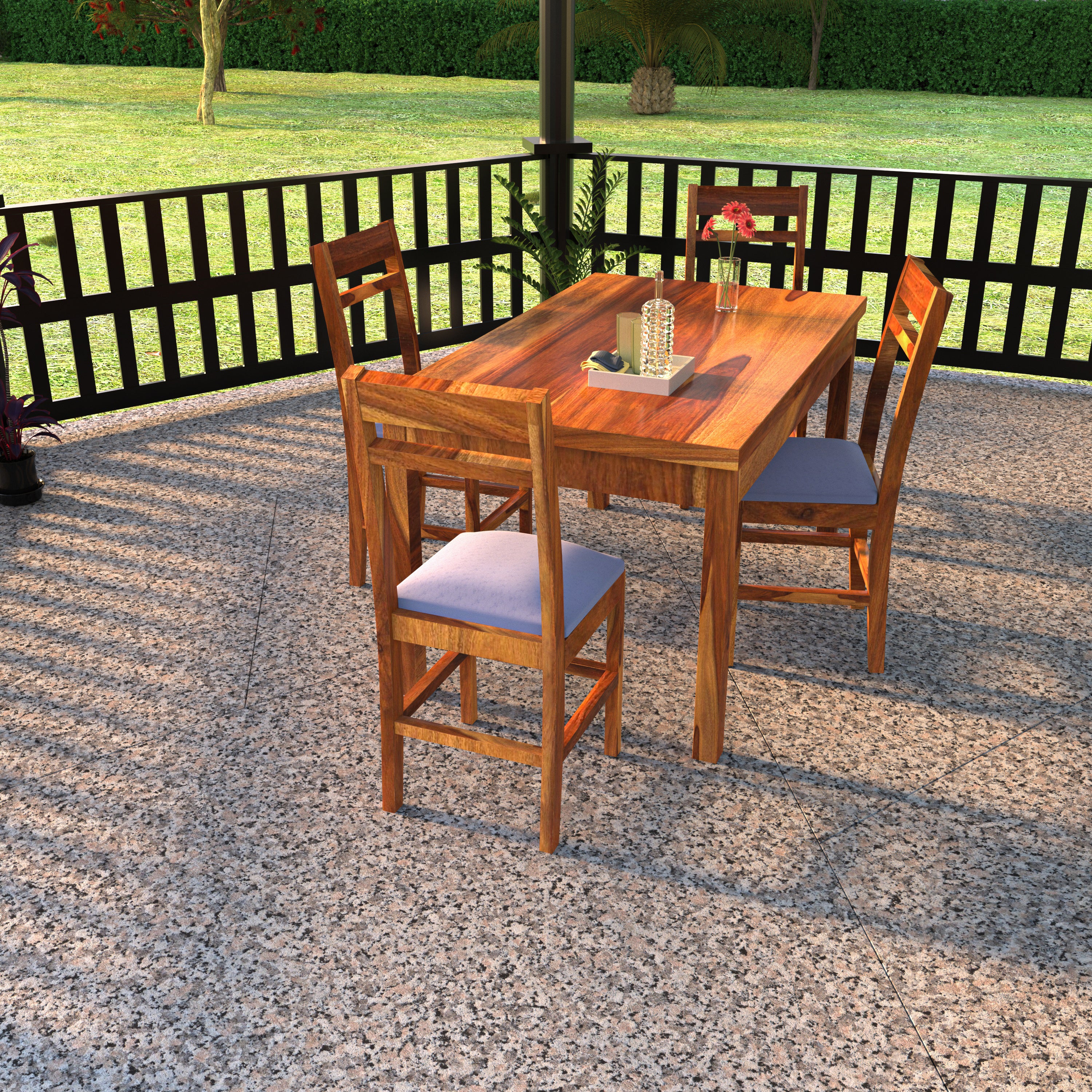 Artistic Clever Finish Classic Wooden Dinning Table Set Dining Set