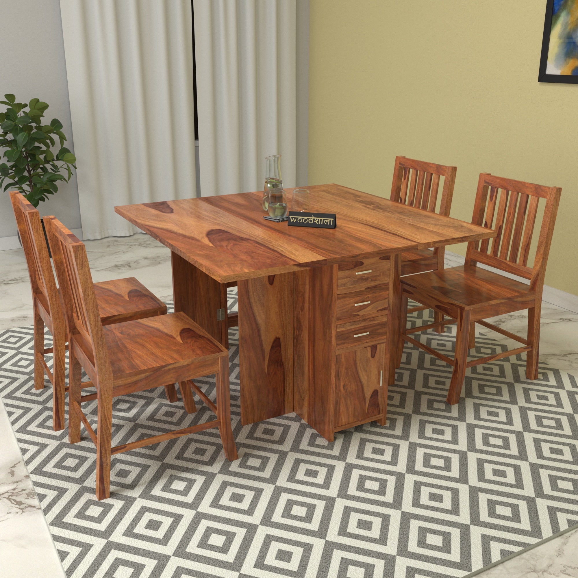 Aesthetic Venture Antique Finished Handmade Wooden Dining Set Dining Set