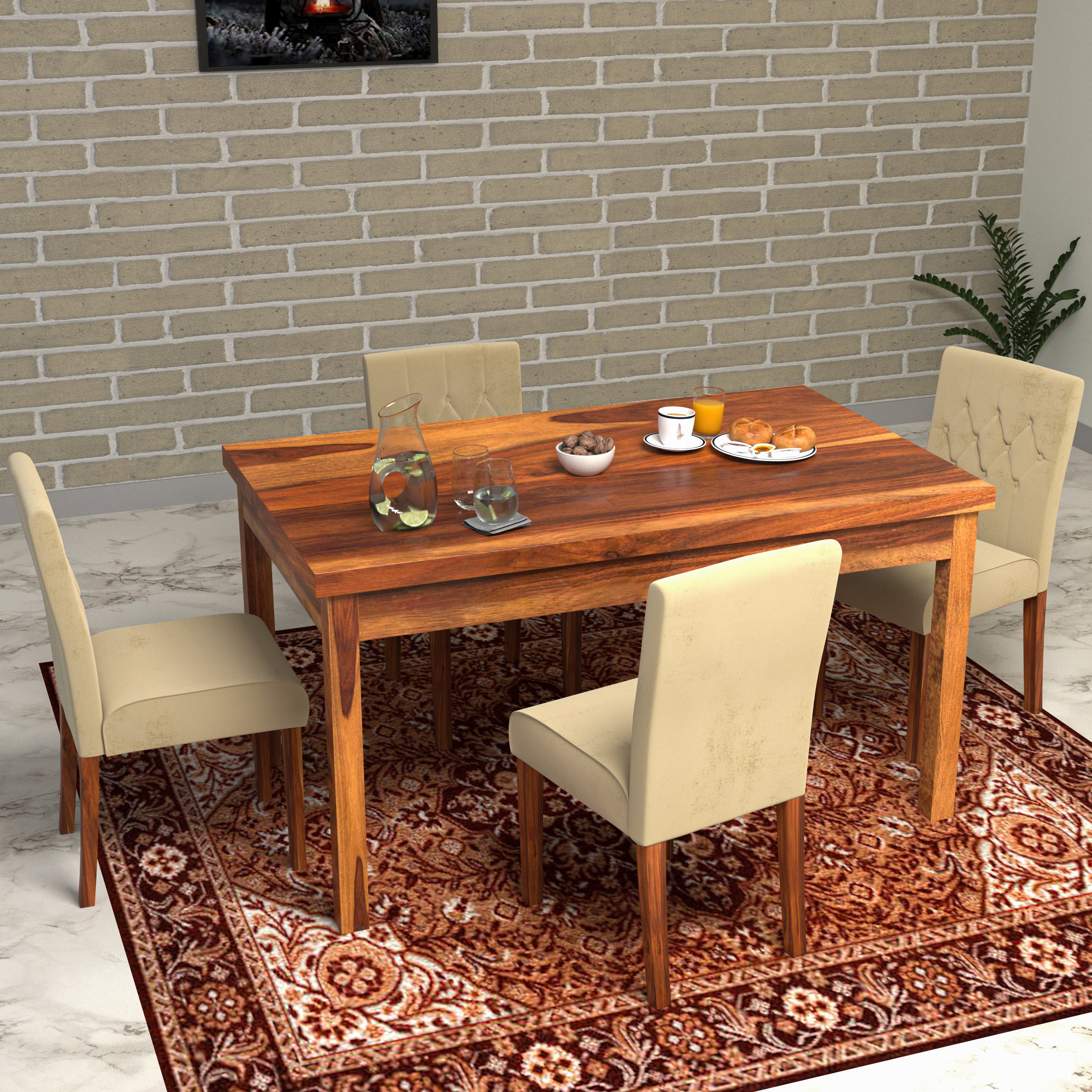 Modern Light Finish Classic Wooden Dinning Table Set Dining Set