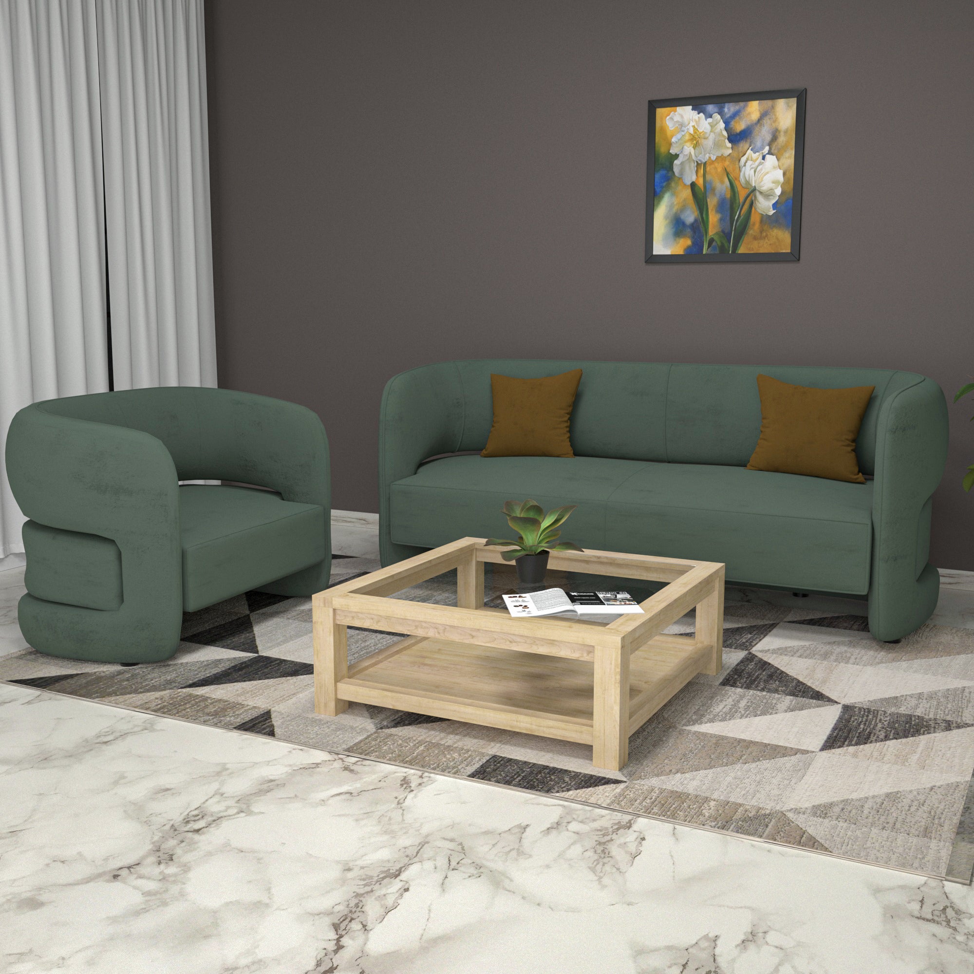 Gloom Versatile Handmade Wooden Classic Sofa Set for Home Sofa