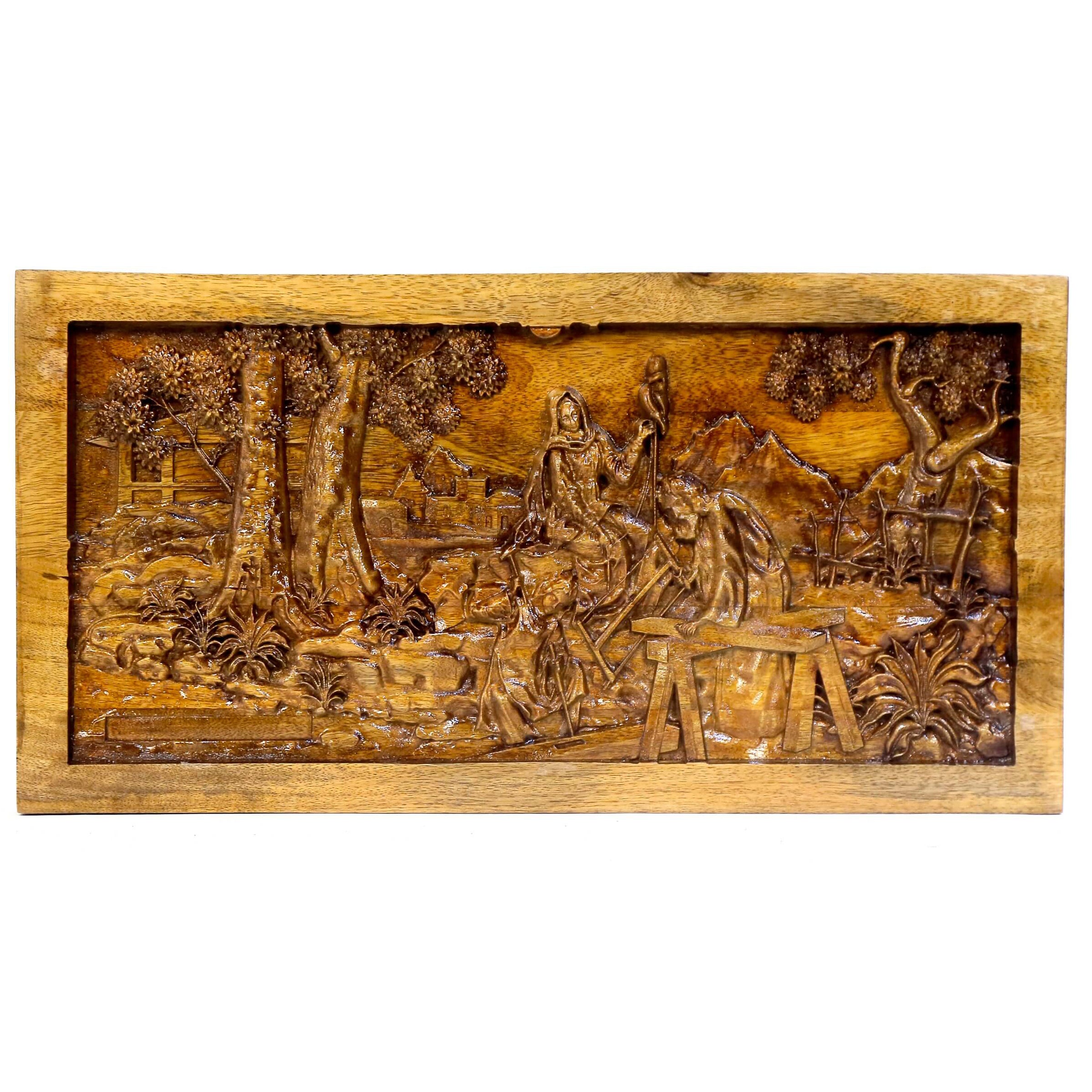 Village Scene Wooden Wall Art Wall Decor