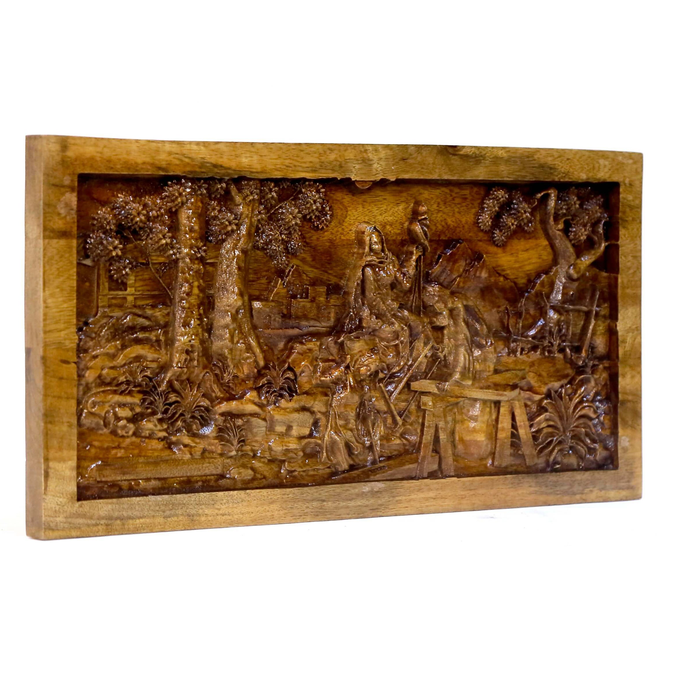Village Scene Wooden Wall Art Wall Decor