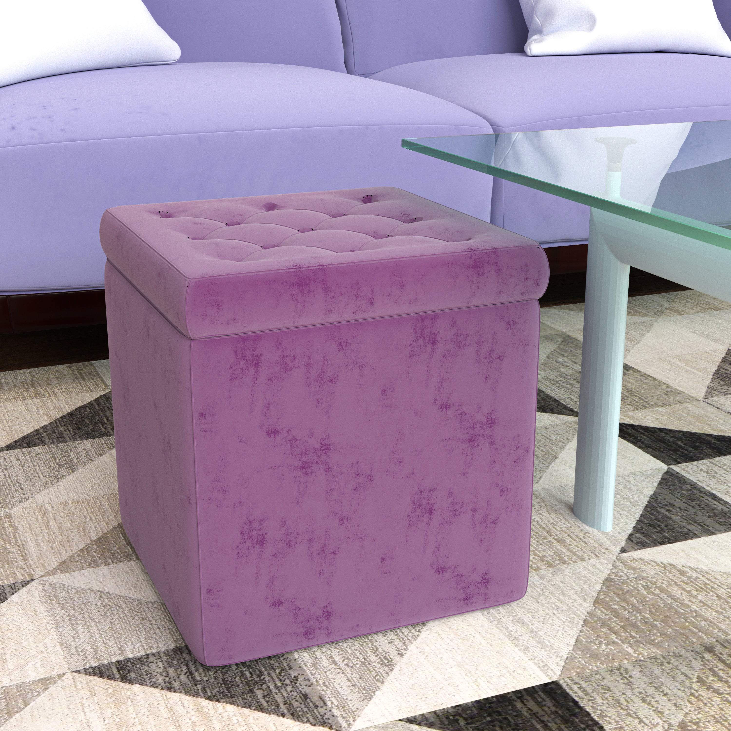 Pinkish Smooth Puffy Modern Seating Stool Pouf