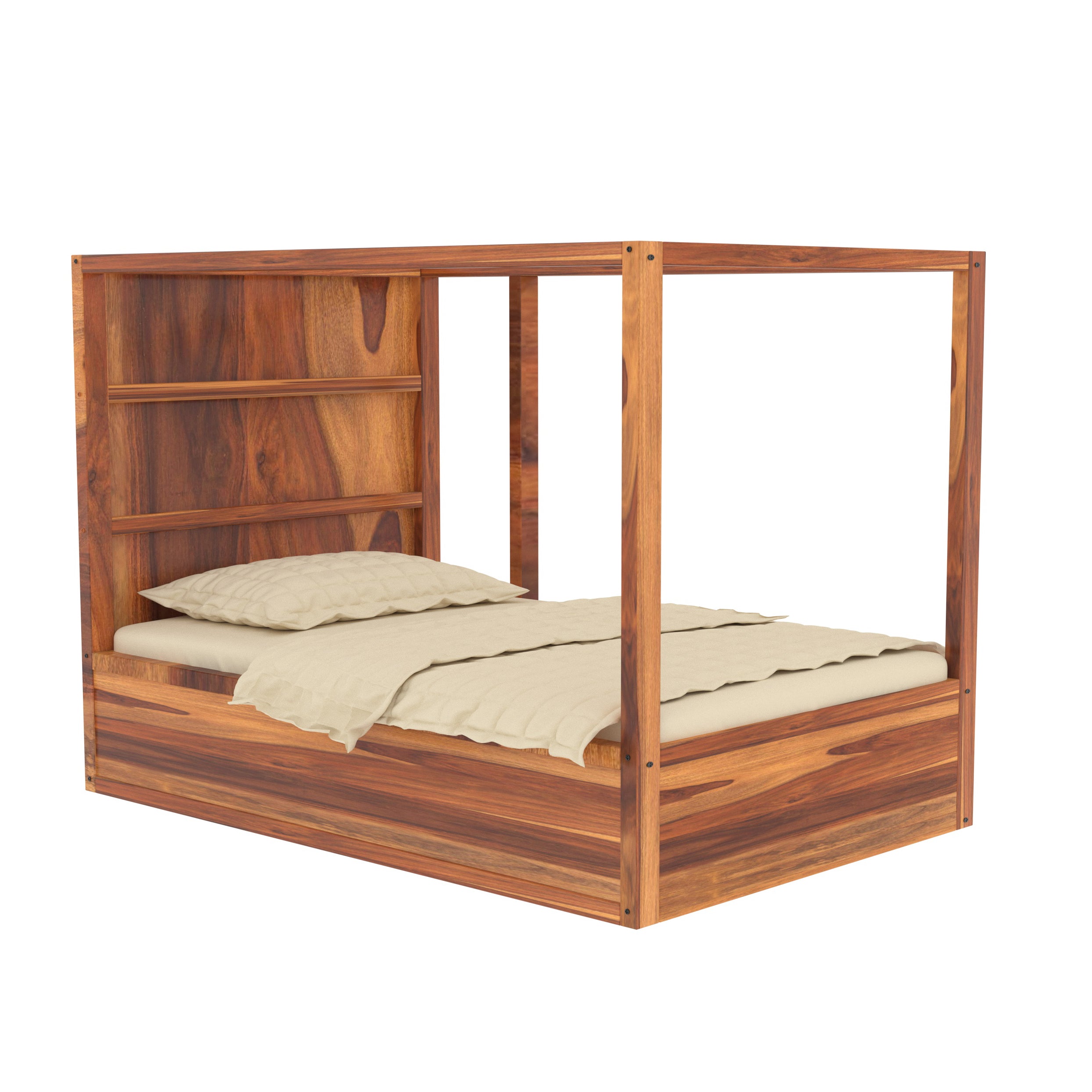 Premium Iconic Square Roof Wooden Vintage Bed Bed