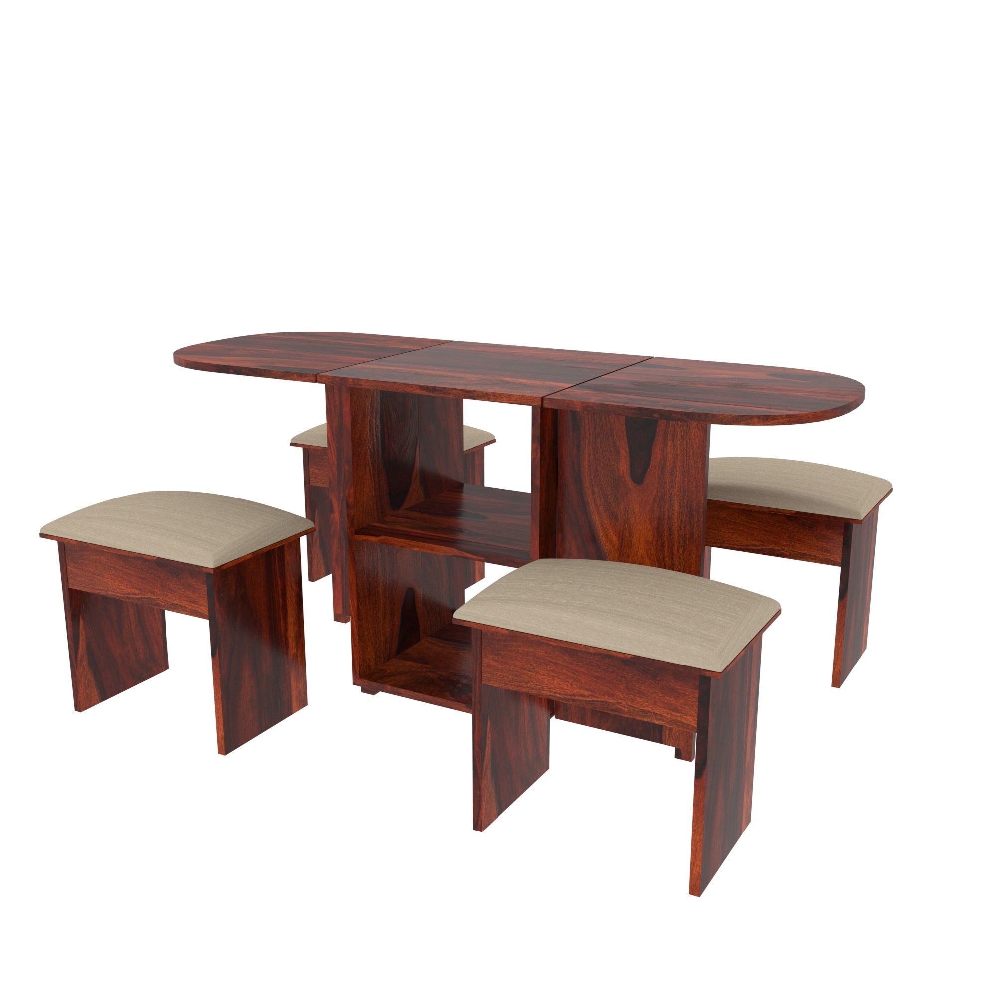 Lexus Modern Dark Finished Handmade Wooden Dining Set Dining Set