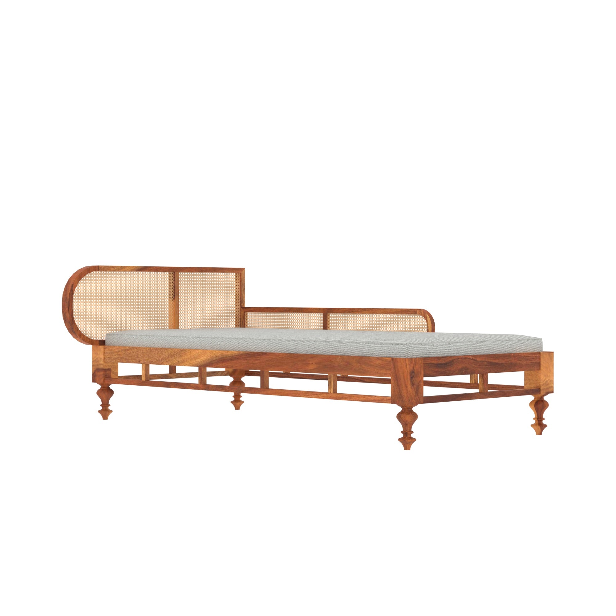 Ethnic Soft Cane Style Wooden Handmade Long Sofa Sofa