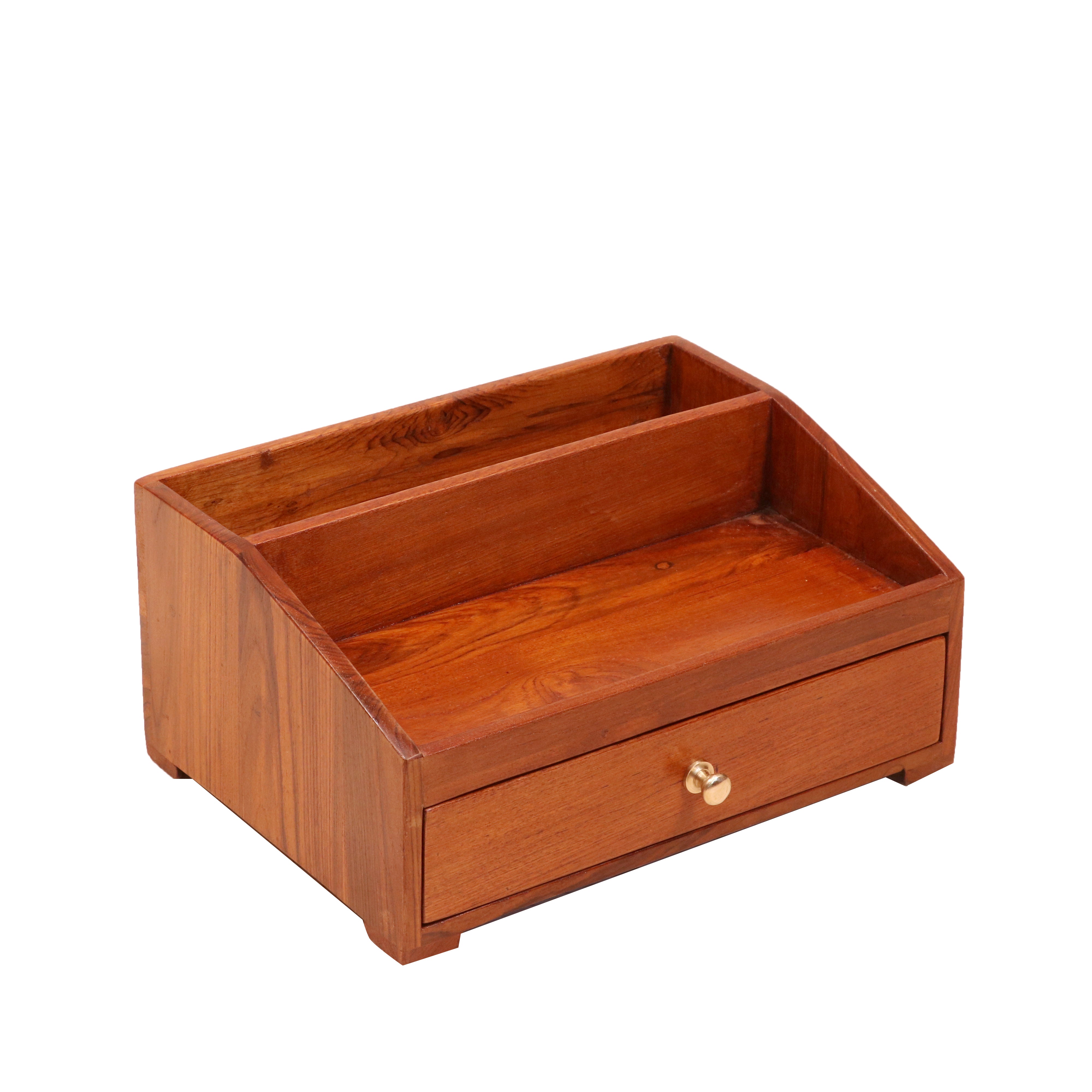 Eldorado Plain Designed Handmade Small Wooden Desk Organizer for Office Desk Organizer