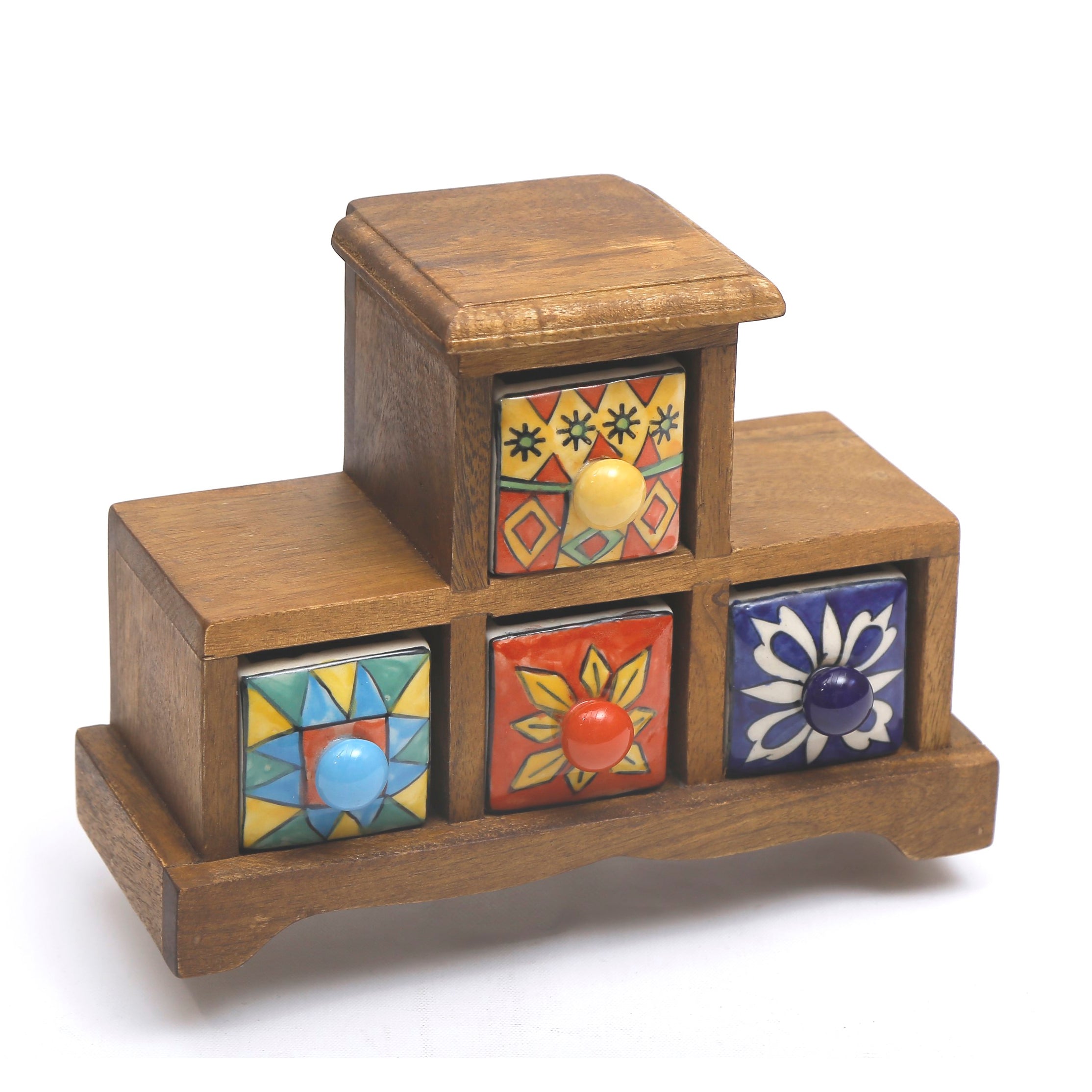 Four Drawer Ceramic Chest Desk Organizer