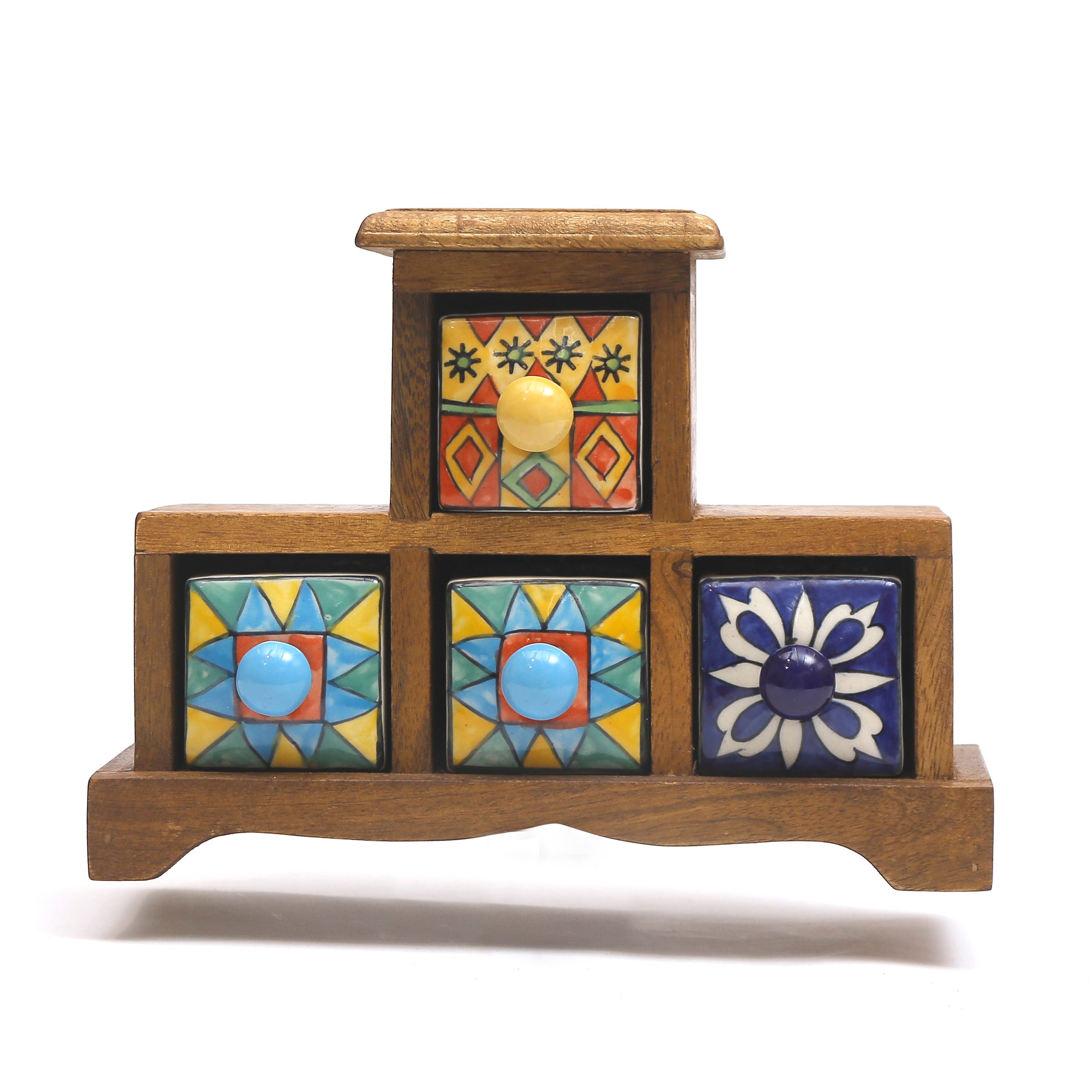 Four Drawer Ceramic Chest Desk Organizer