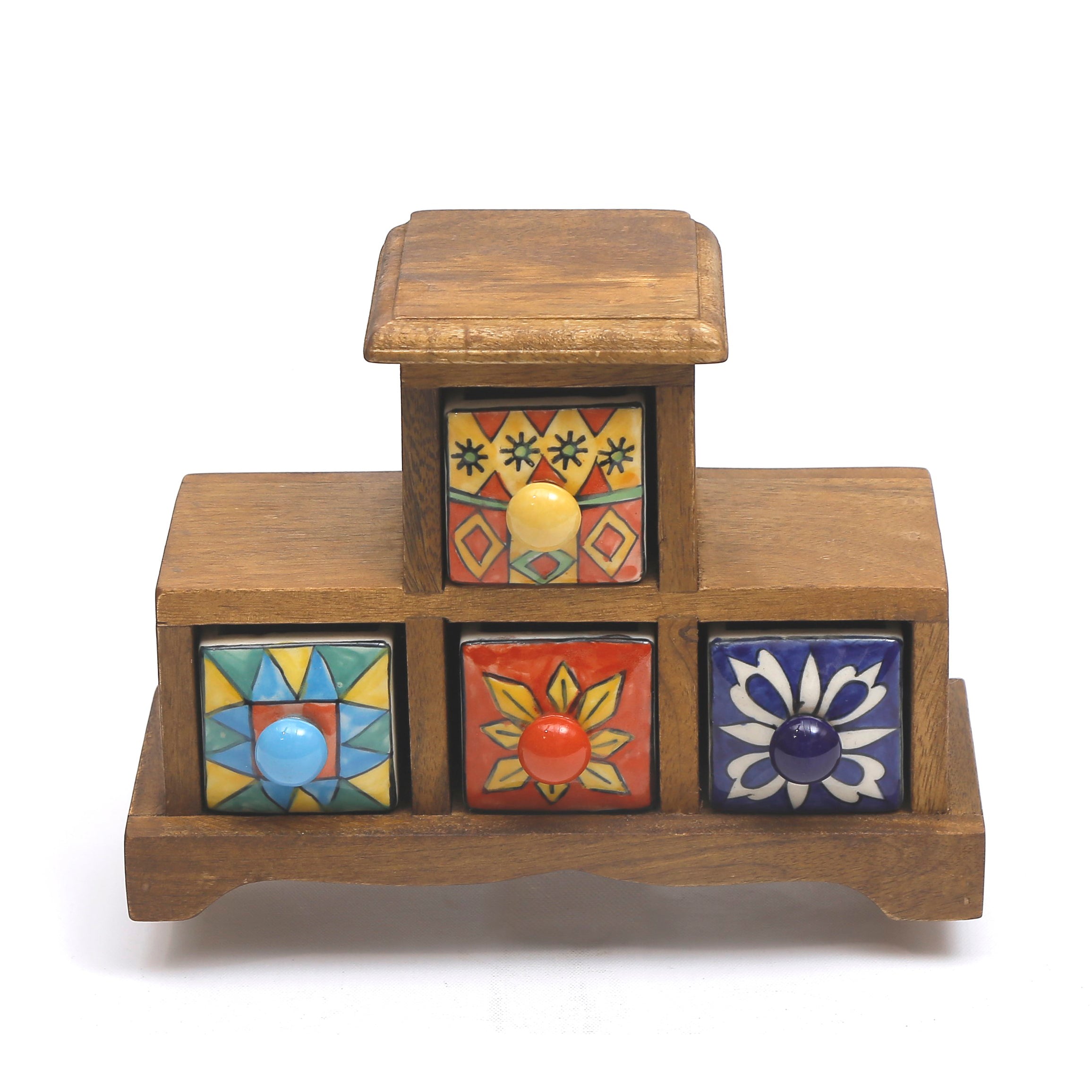 Four Drawer Ceramic Chest Desk Organizer