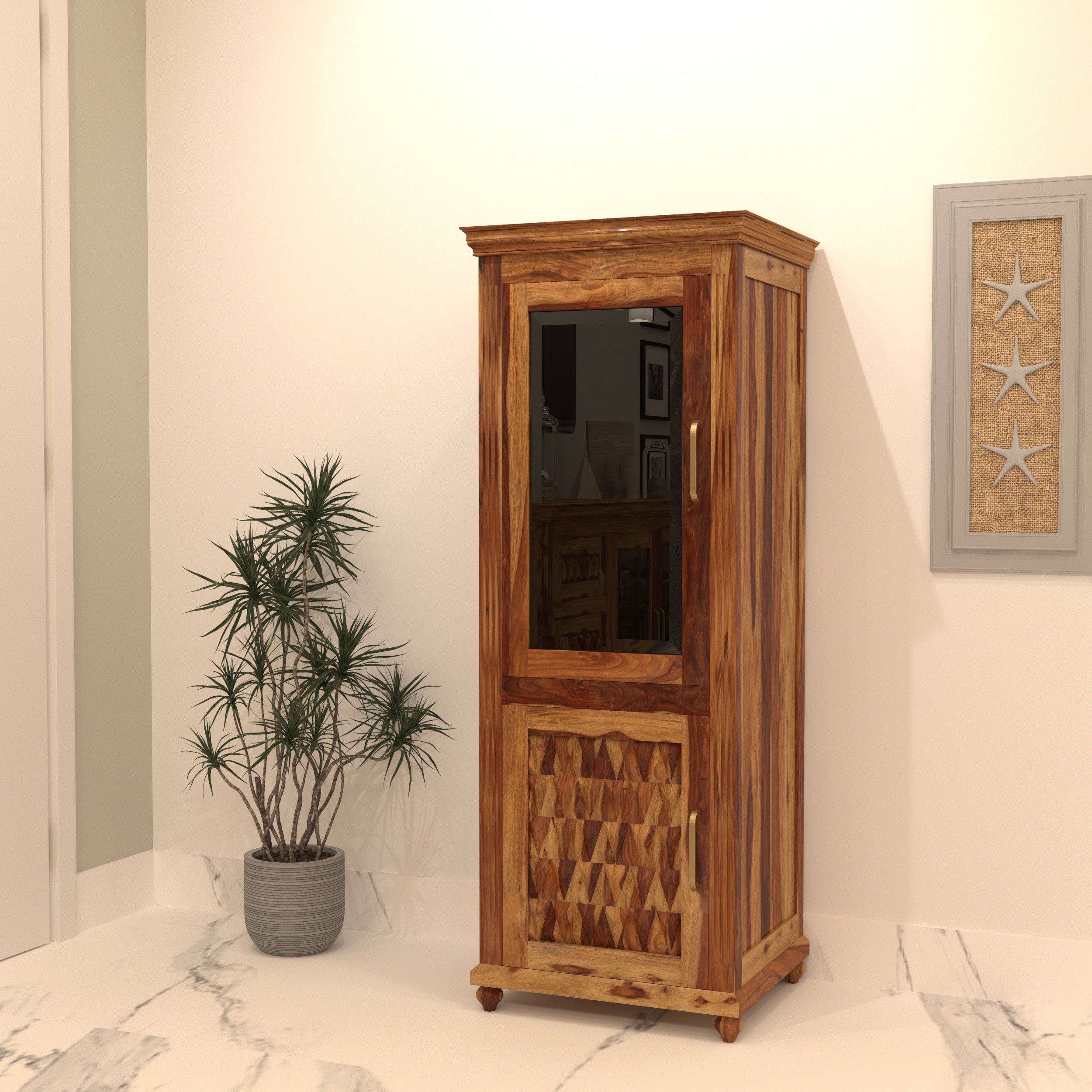 Elegant Classic Sheesham Finished Wooden Handmade Storage Cabinet Cupboard