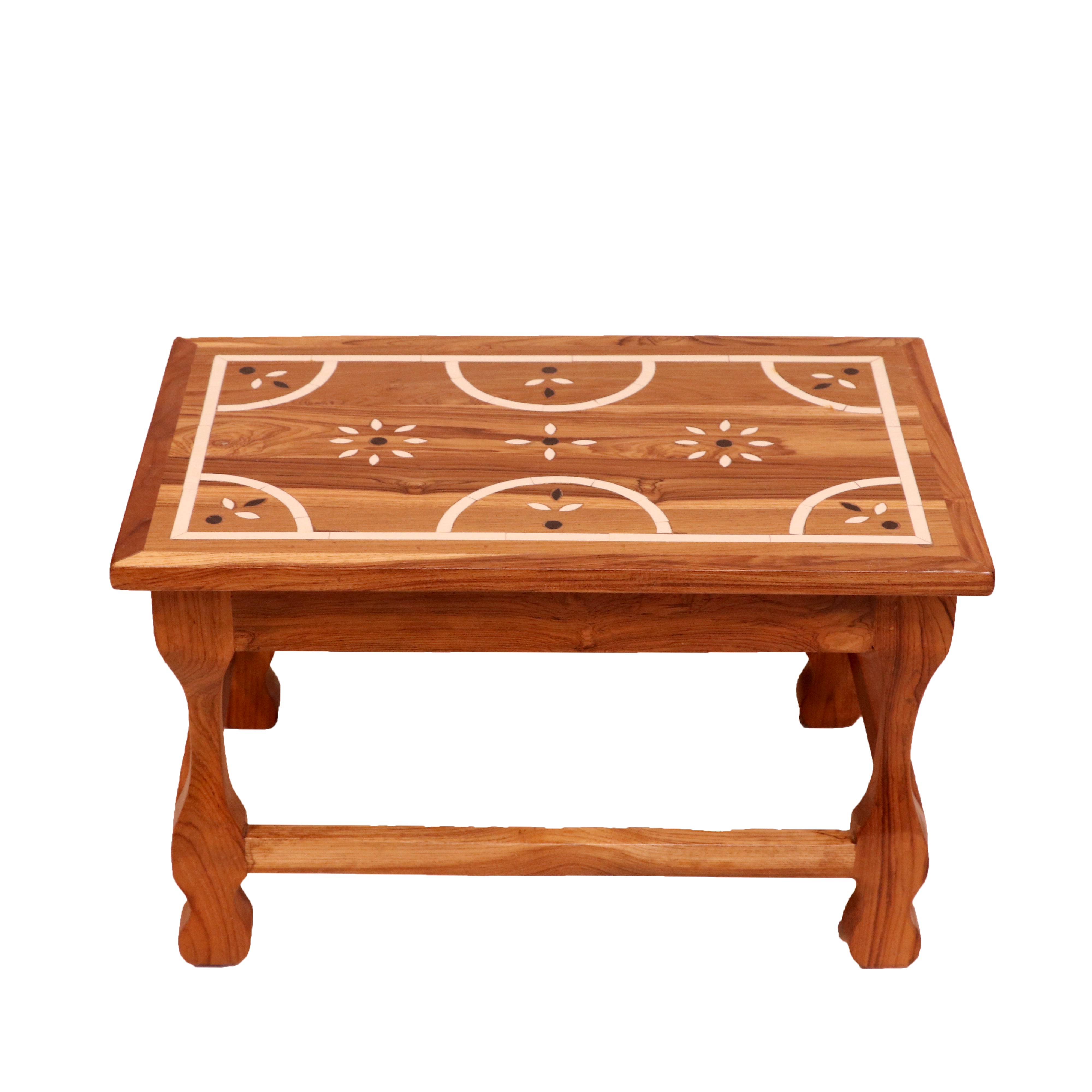 Antique Indian Inlay Designed Wooden Handmade Stool for Home Stool