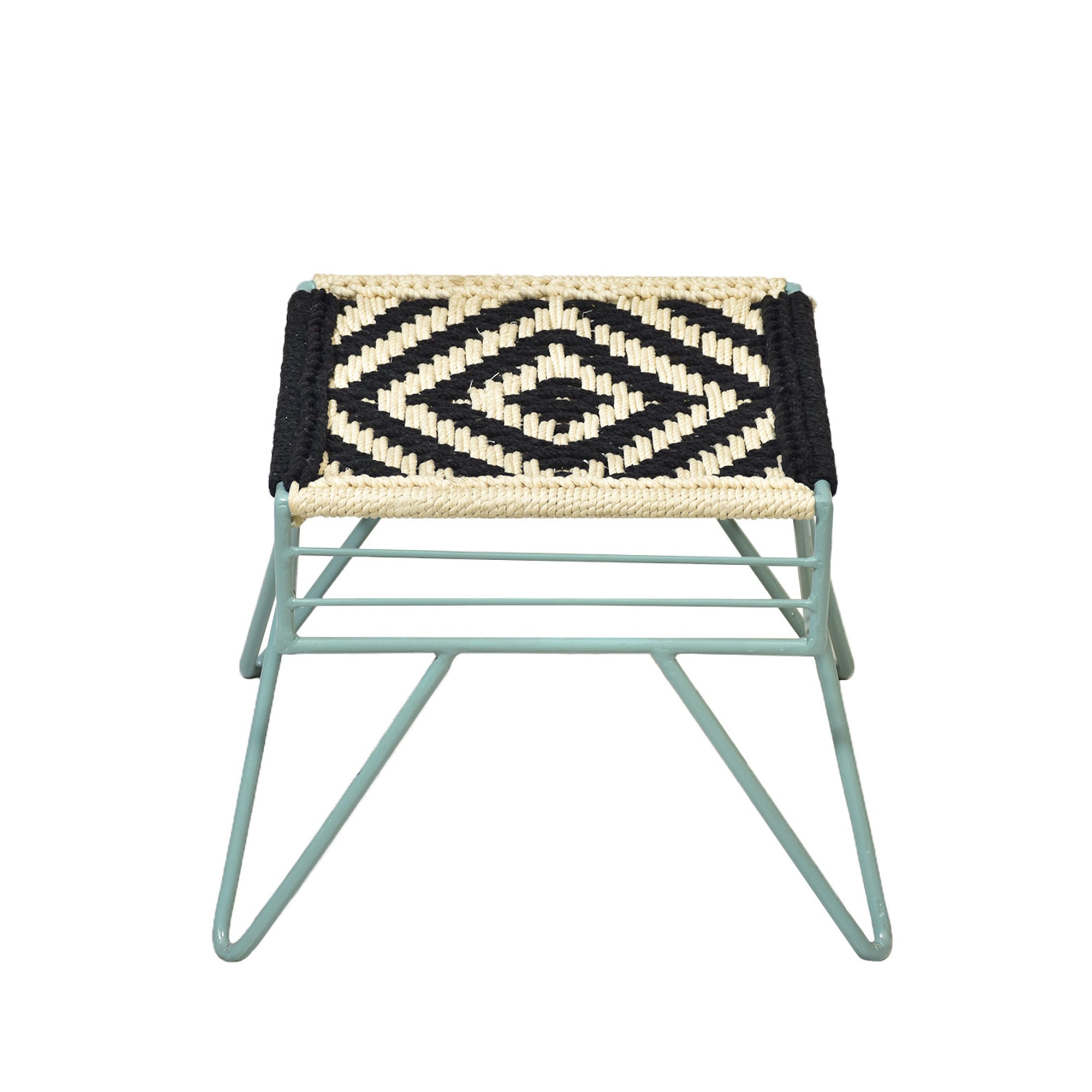 Woven black white metallic weaving Stool Stool