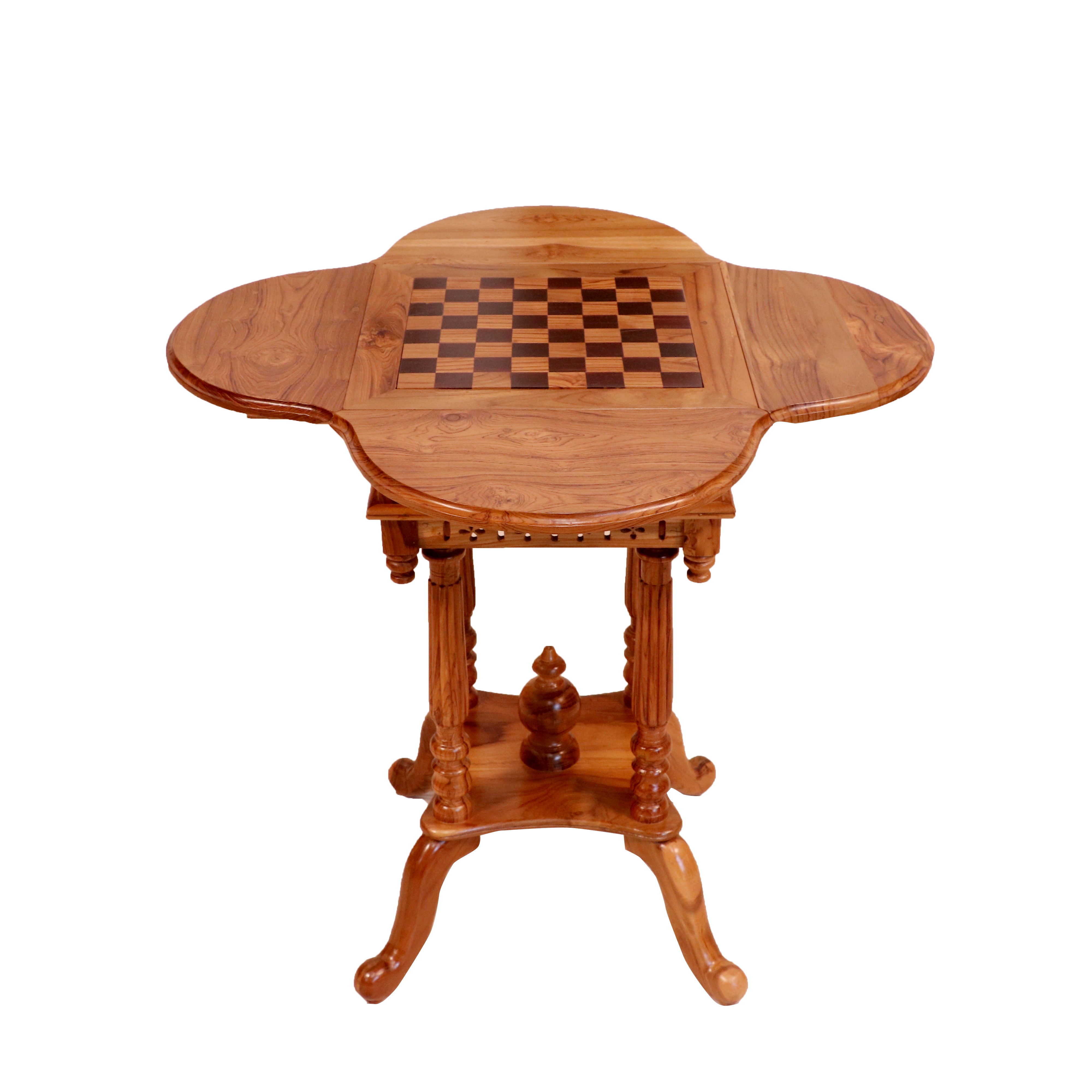 Charming Chess Style Handmade Wooden End Table for Home End Table