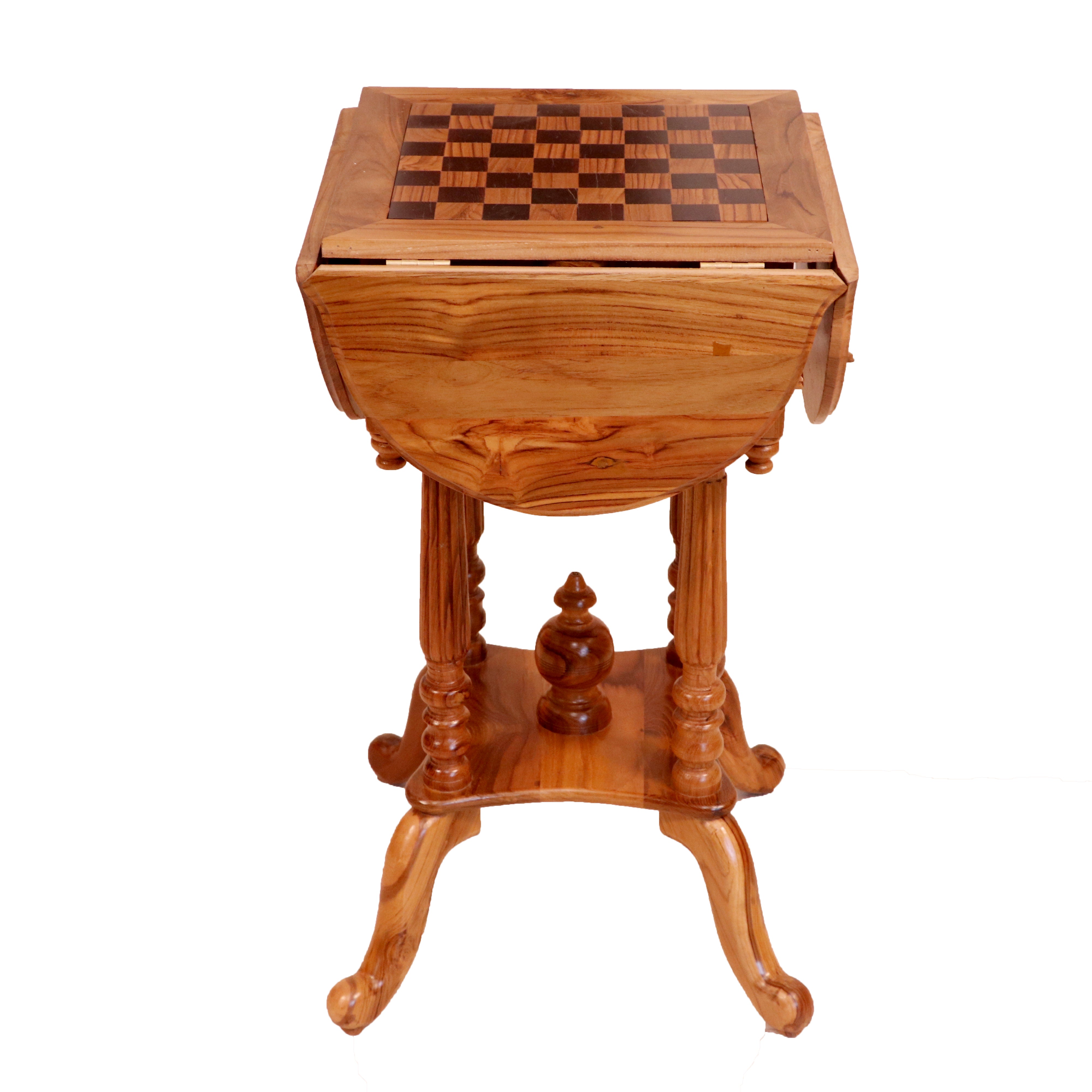 Charming Chess Style Handmade Wooden End Table for Home End Table