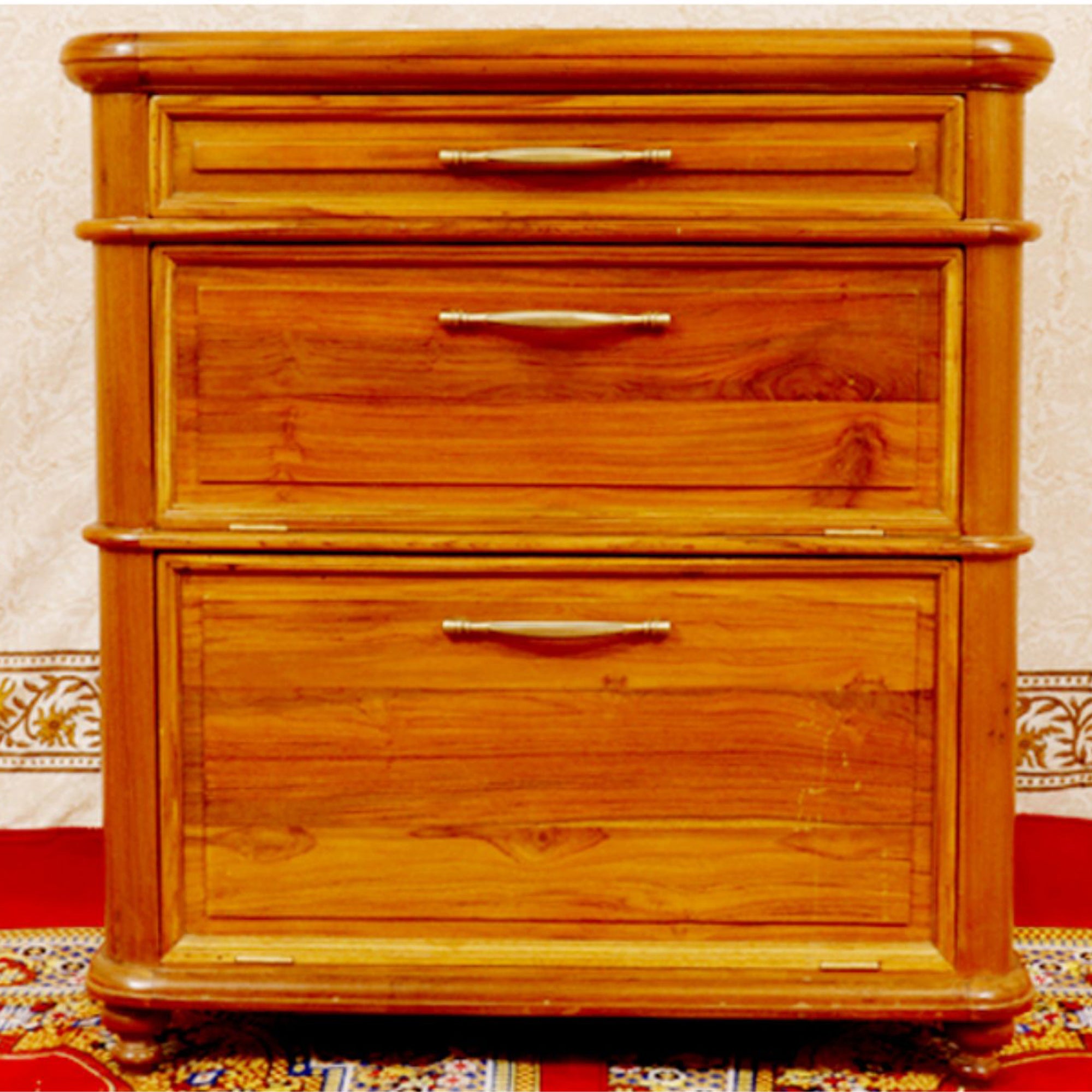 3-Drawer Teak Cabinet Cupboard