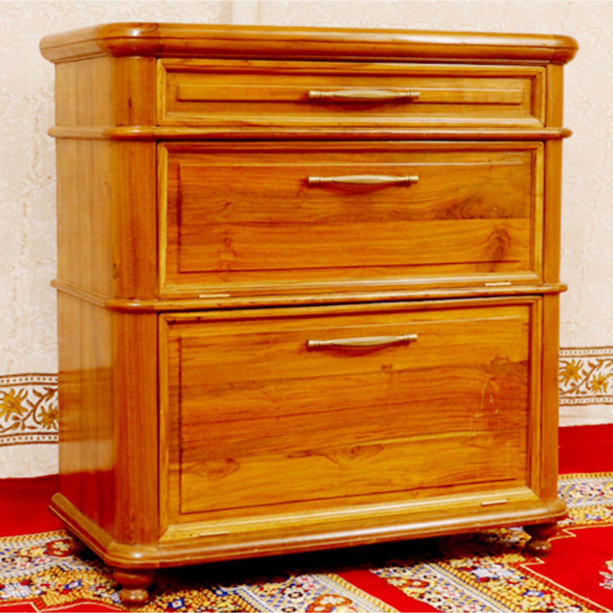3-Drawer Teak Cabinet Cupboard