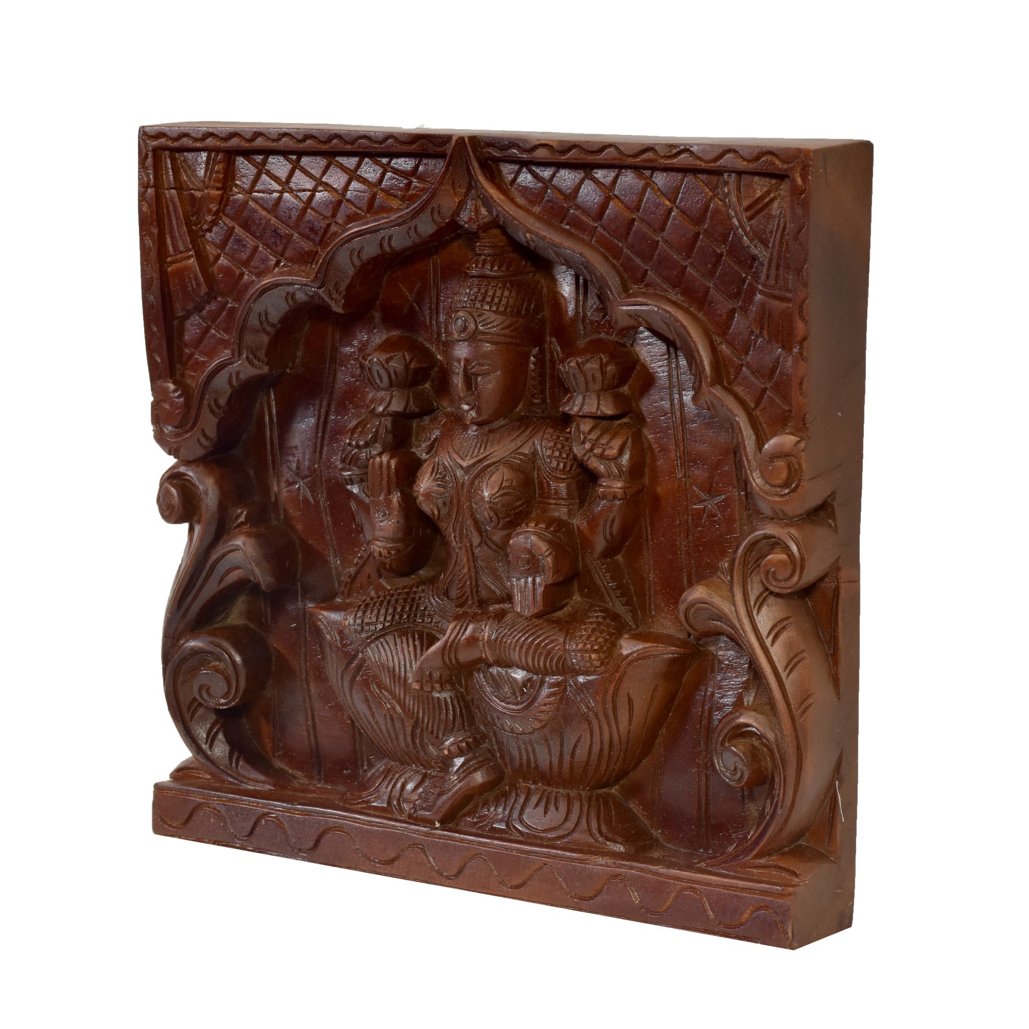 Wooden Carved God Wall Panel Traditional Décor