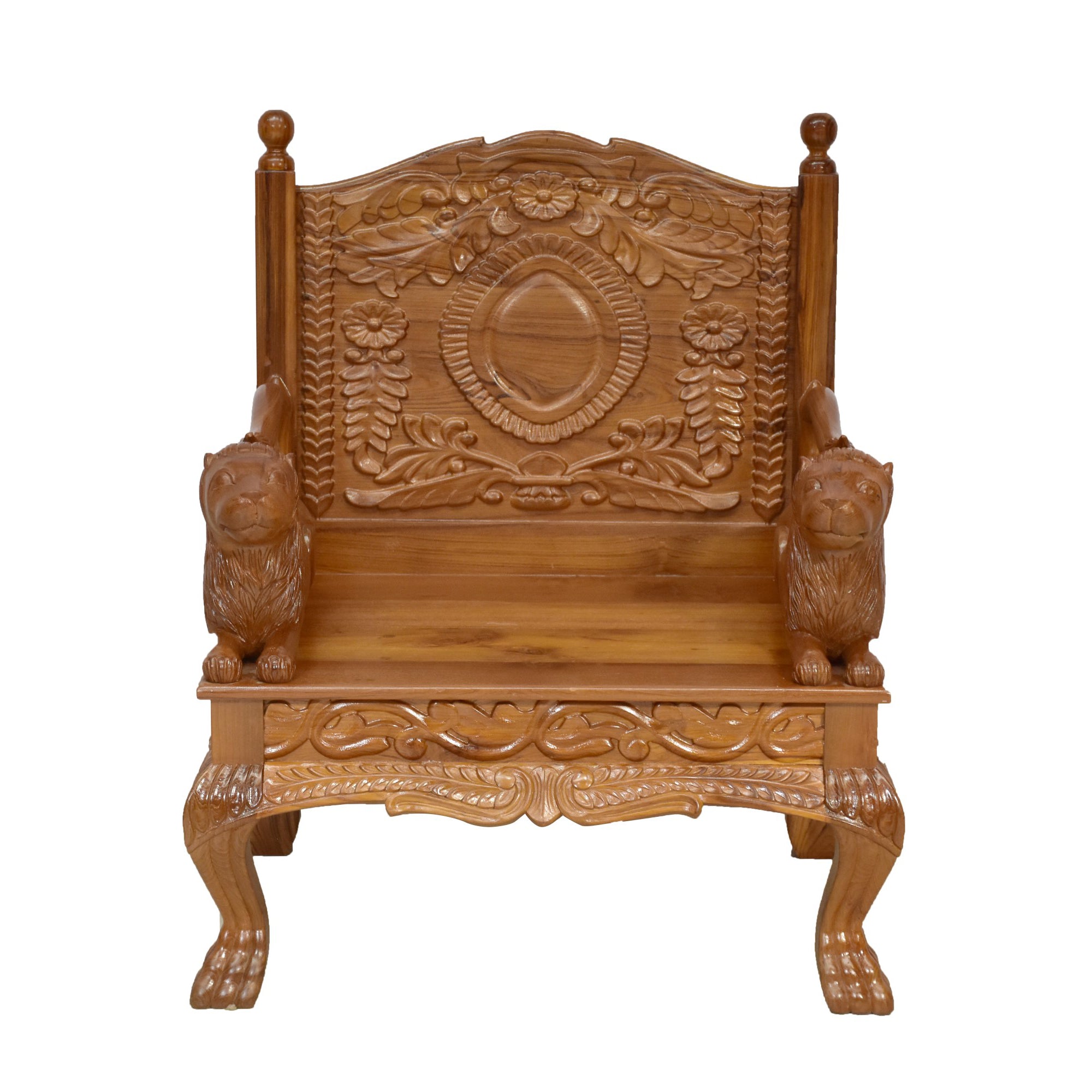 Teak wood Royal Majestic Single Seater Sofa Sofa
