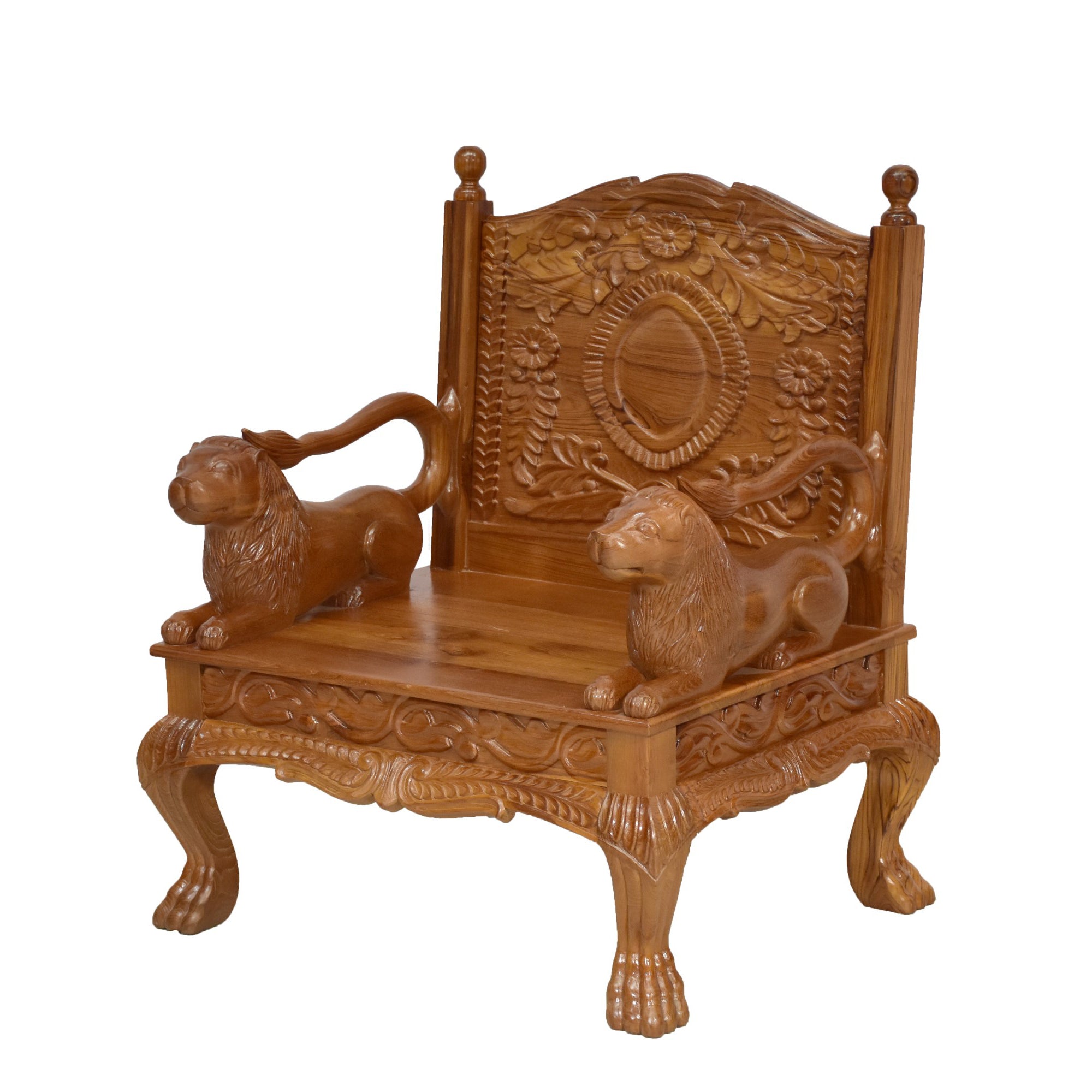 Teak wood Royal Majestic Single Seater Sofa Sofa