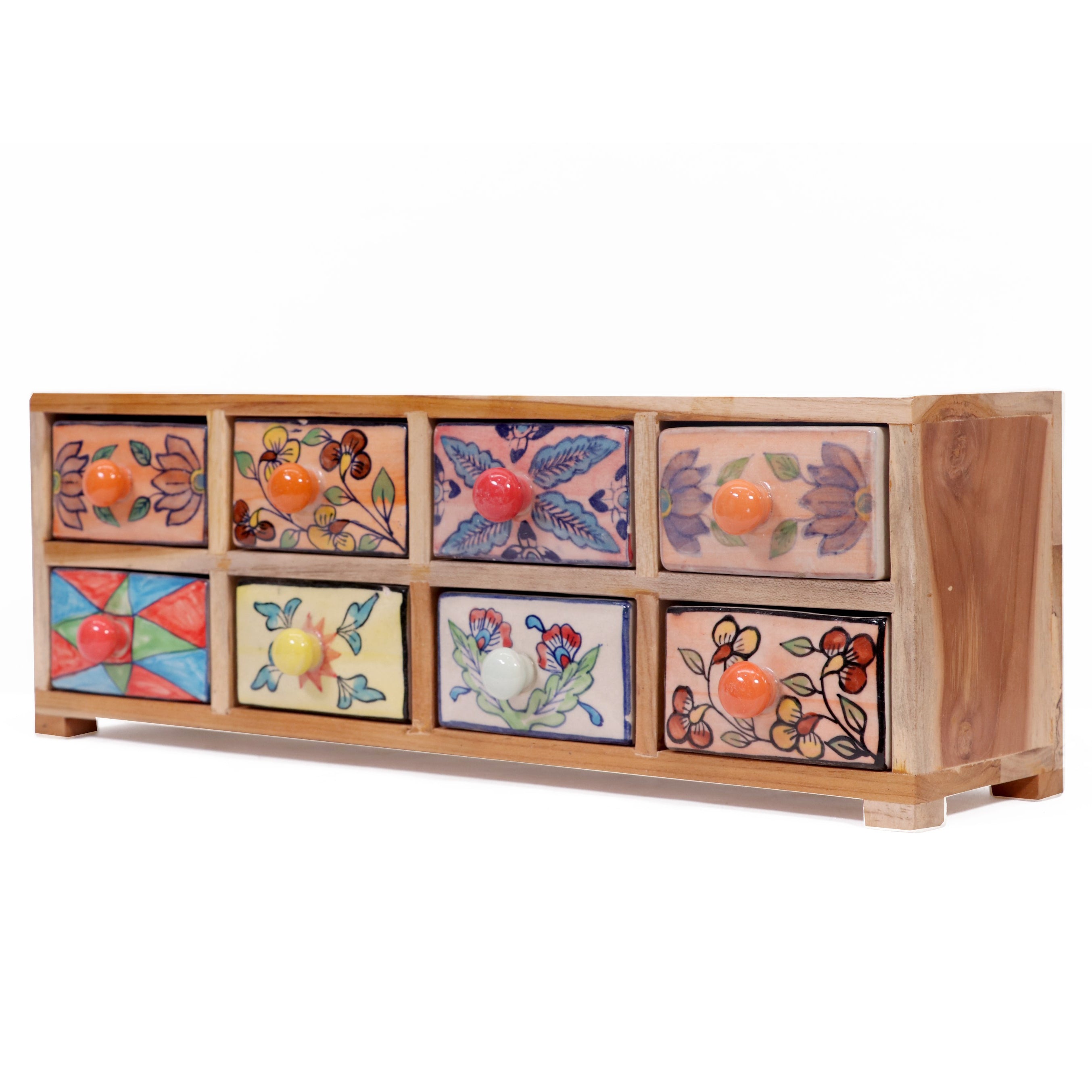 Slim 8 drawer wide ceramic organizer Desk Organizer