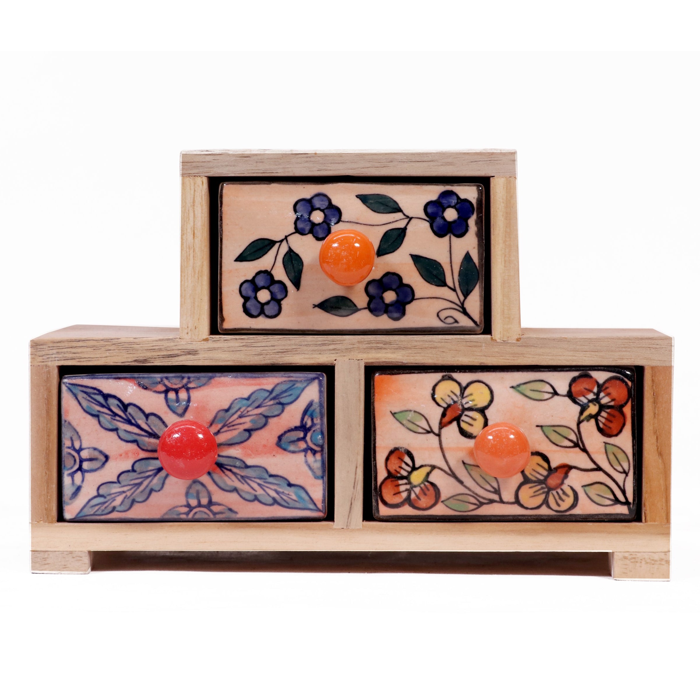 2 +1 tower drawer wide ceramic organizer Desk Organizer