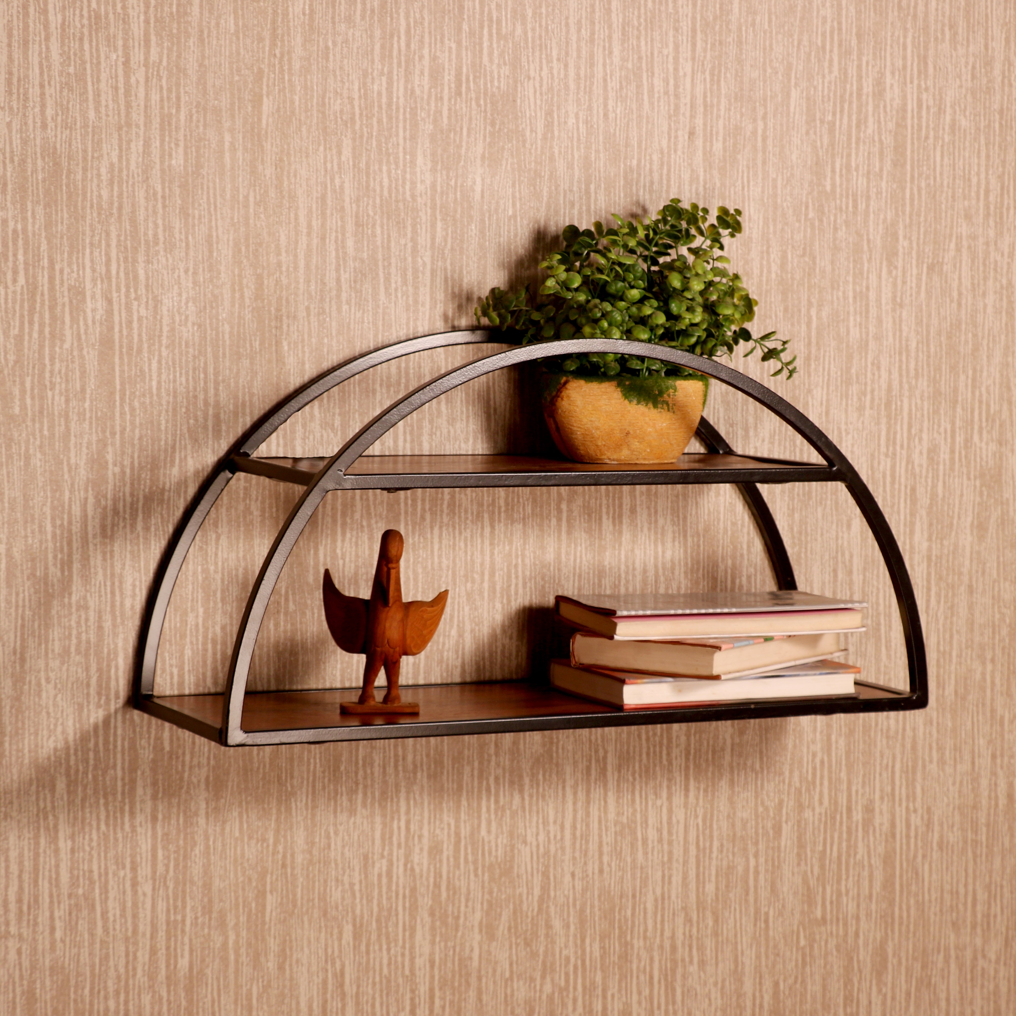 Semi Circle Floating Shelf Rack